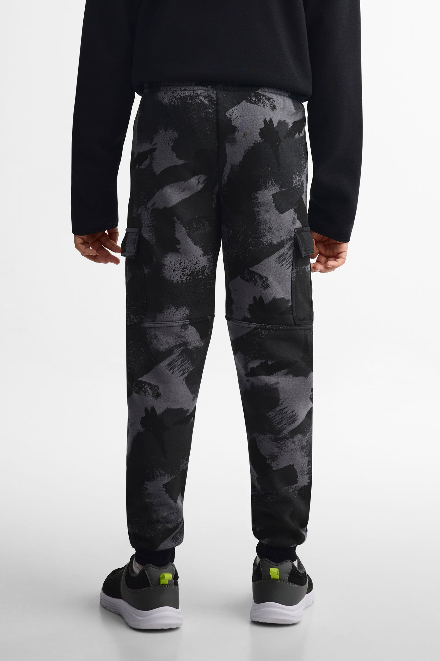 Pantalon jogger cargo athlétique - Ado garçon && NOIR/MULTI