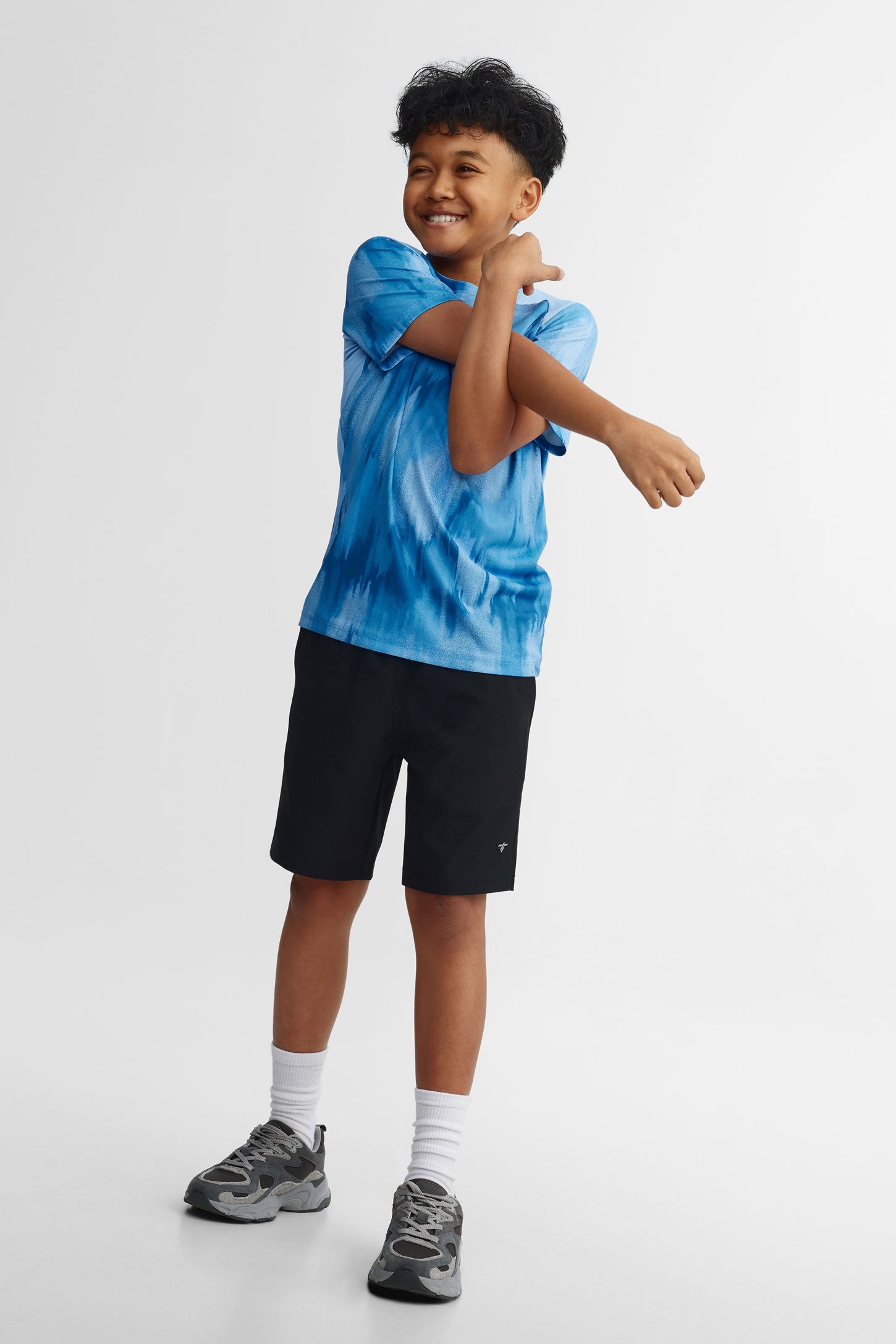 Short athlétique extensible - Ado garçon && NOIR