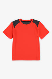 T-shirt col rond athlétique - Enfant garçon && ROUGE