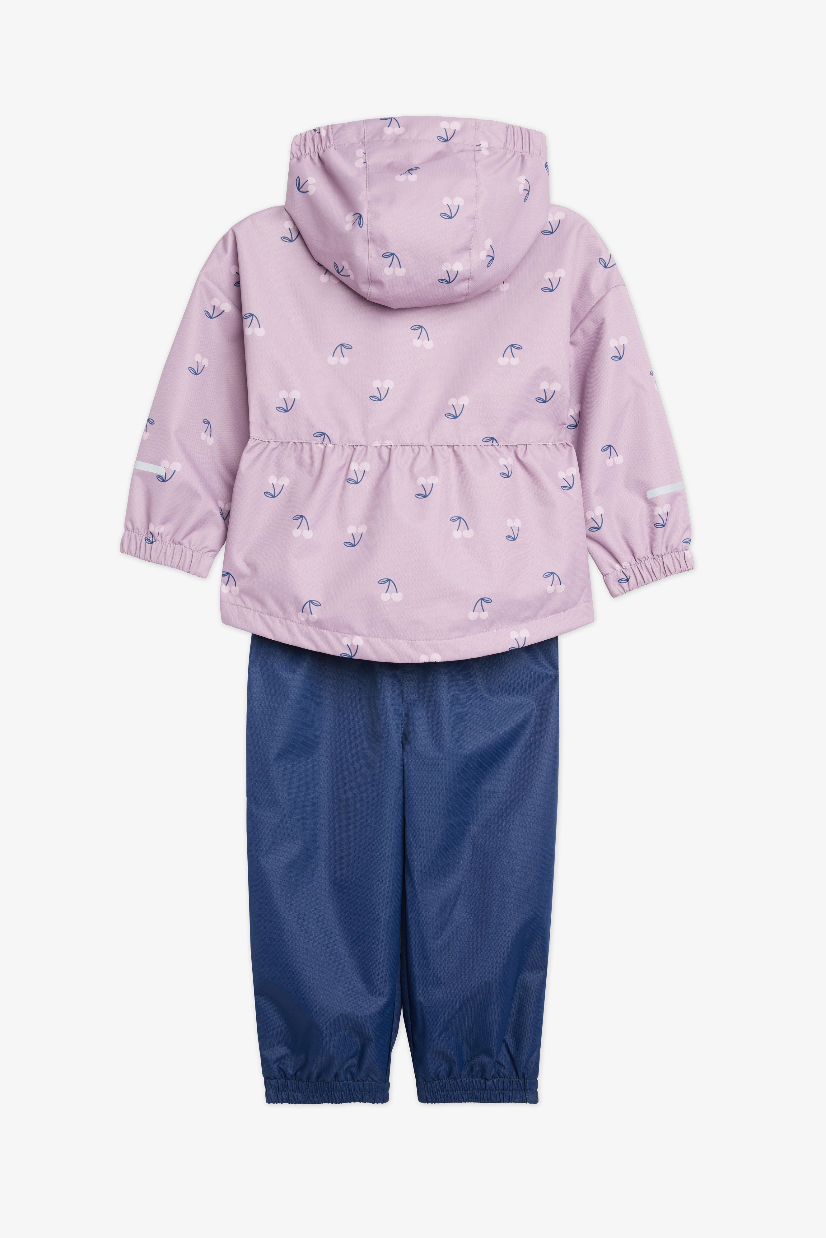 Ensemble de pluie 2-pièces mi-saison, 2T-3T - Bébé fille && MAUVE