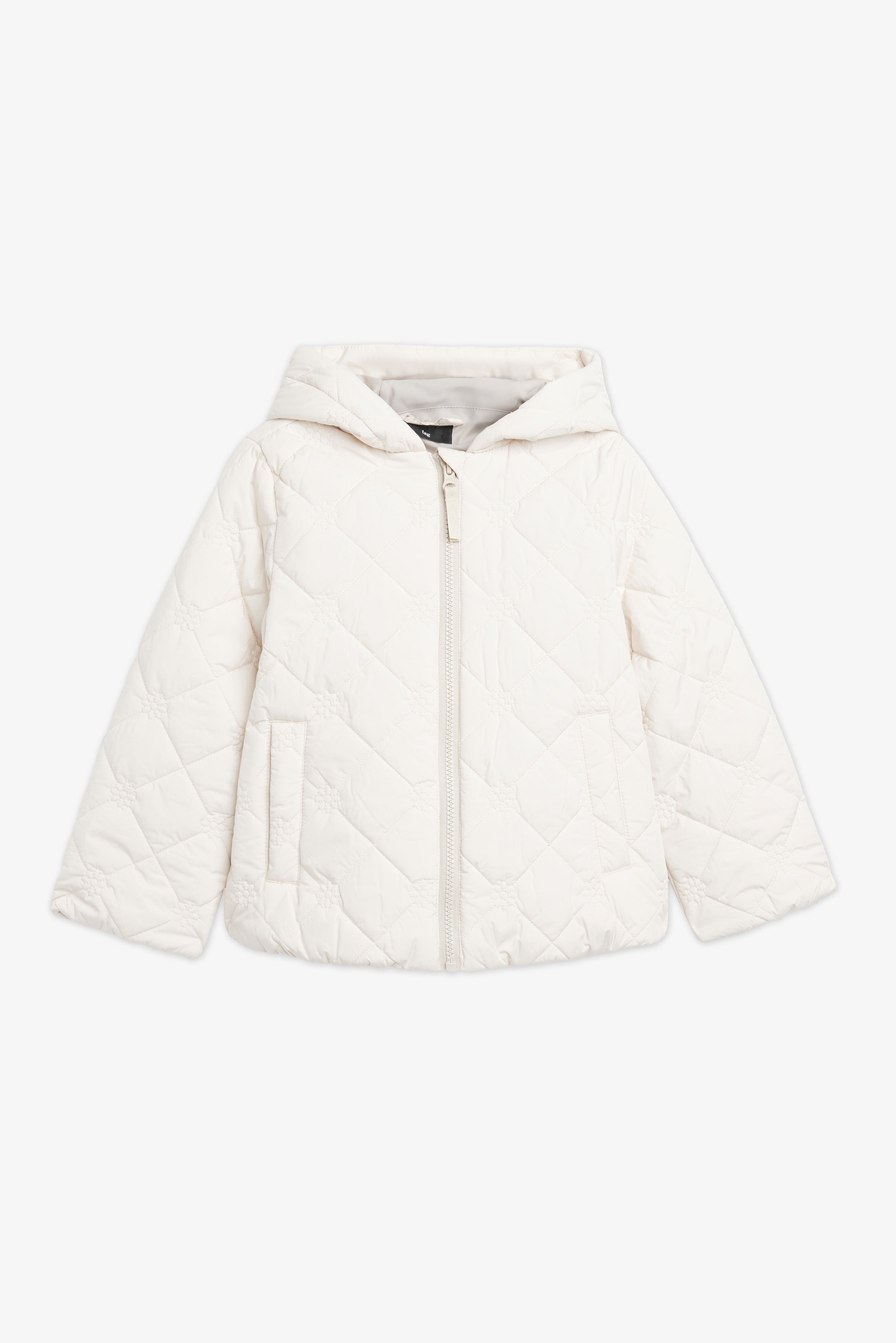Manteau matelassé fleurs - Enfant fille && IVOIRE
