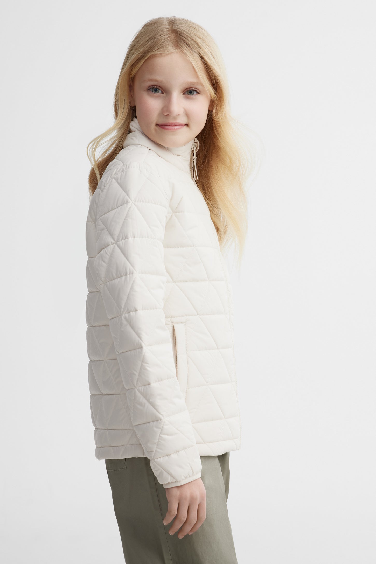 Manteau matelassée mi-saison - Ado fille && IVOIRE