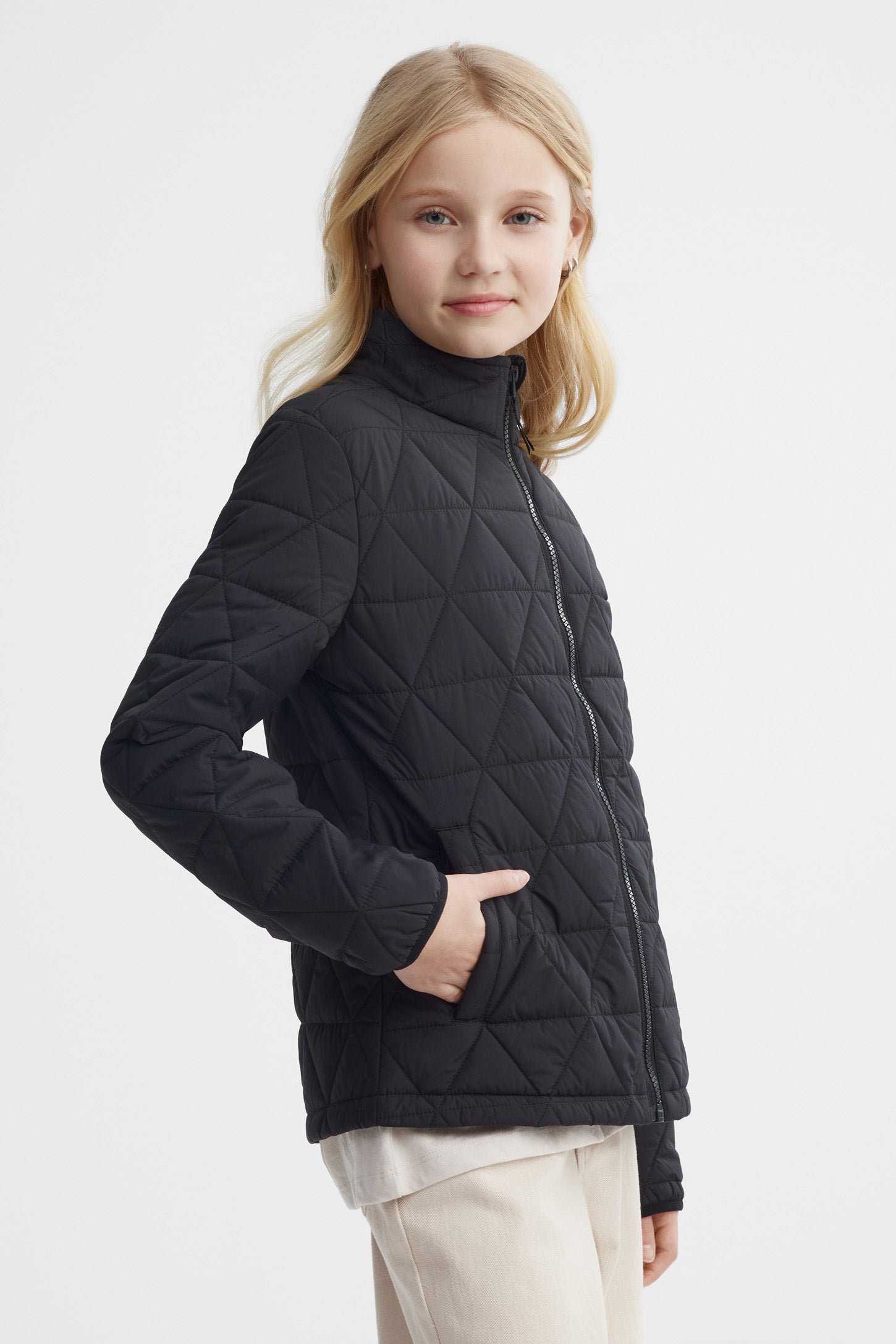 Manteau matelassée mi-saison - Ado fille && NOIR