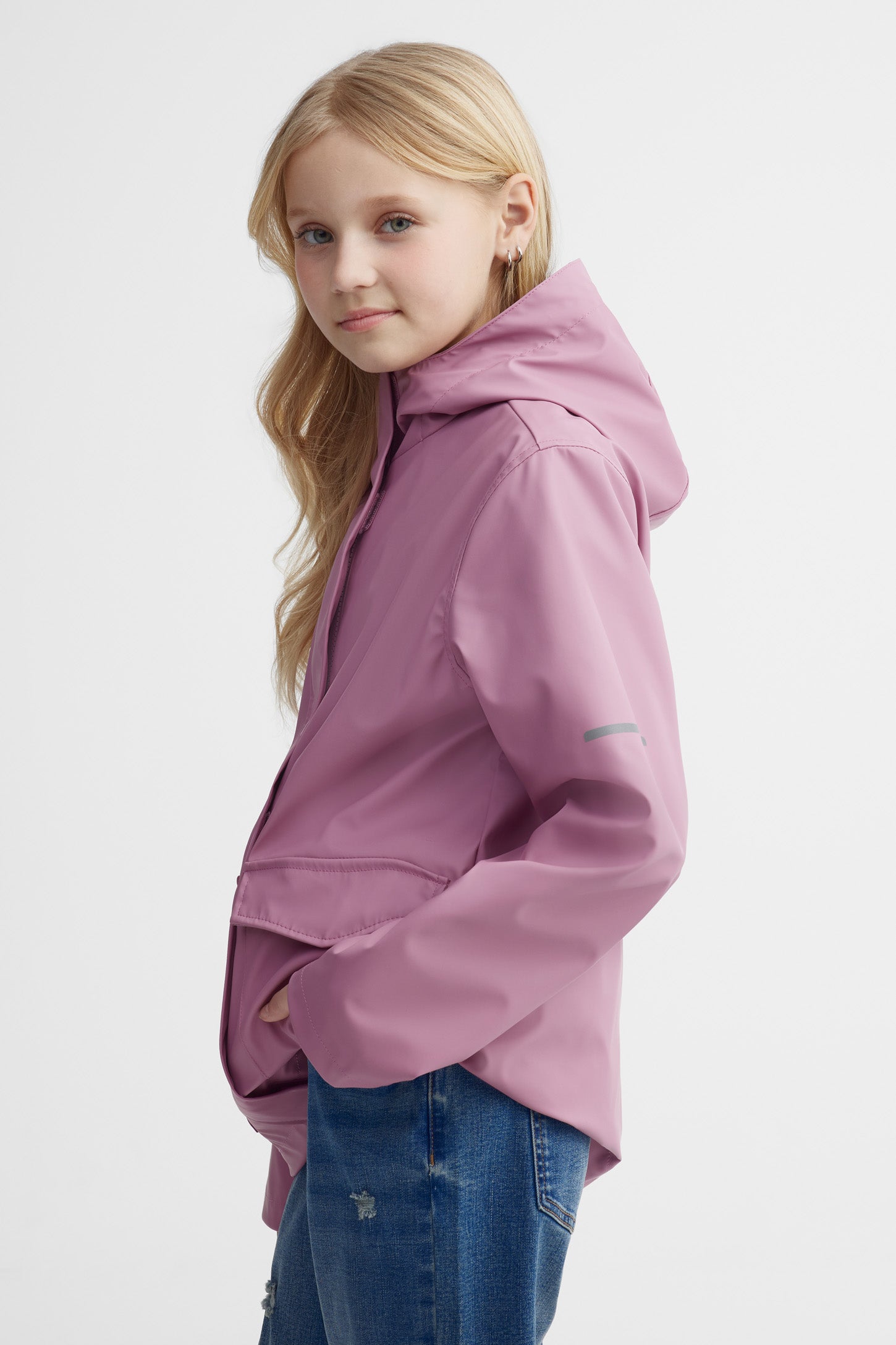 Manteau imperméable caoutchouc - Ado fille && VIEUX ROSE