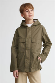 Manteau à capuchon résistant à l'eau - Ado garçon && KAKI