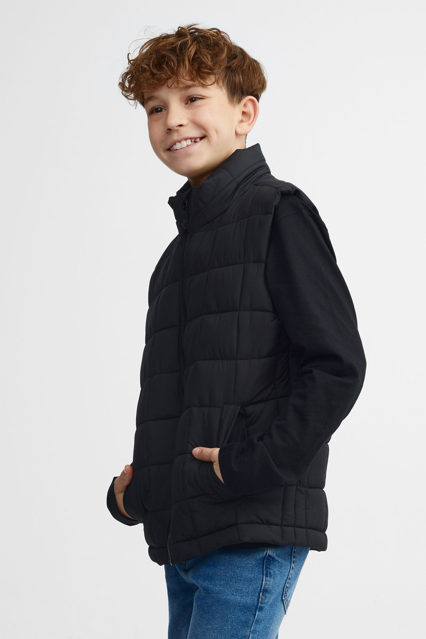 Veste matelassée sans manches - Ado garçon && NOIR