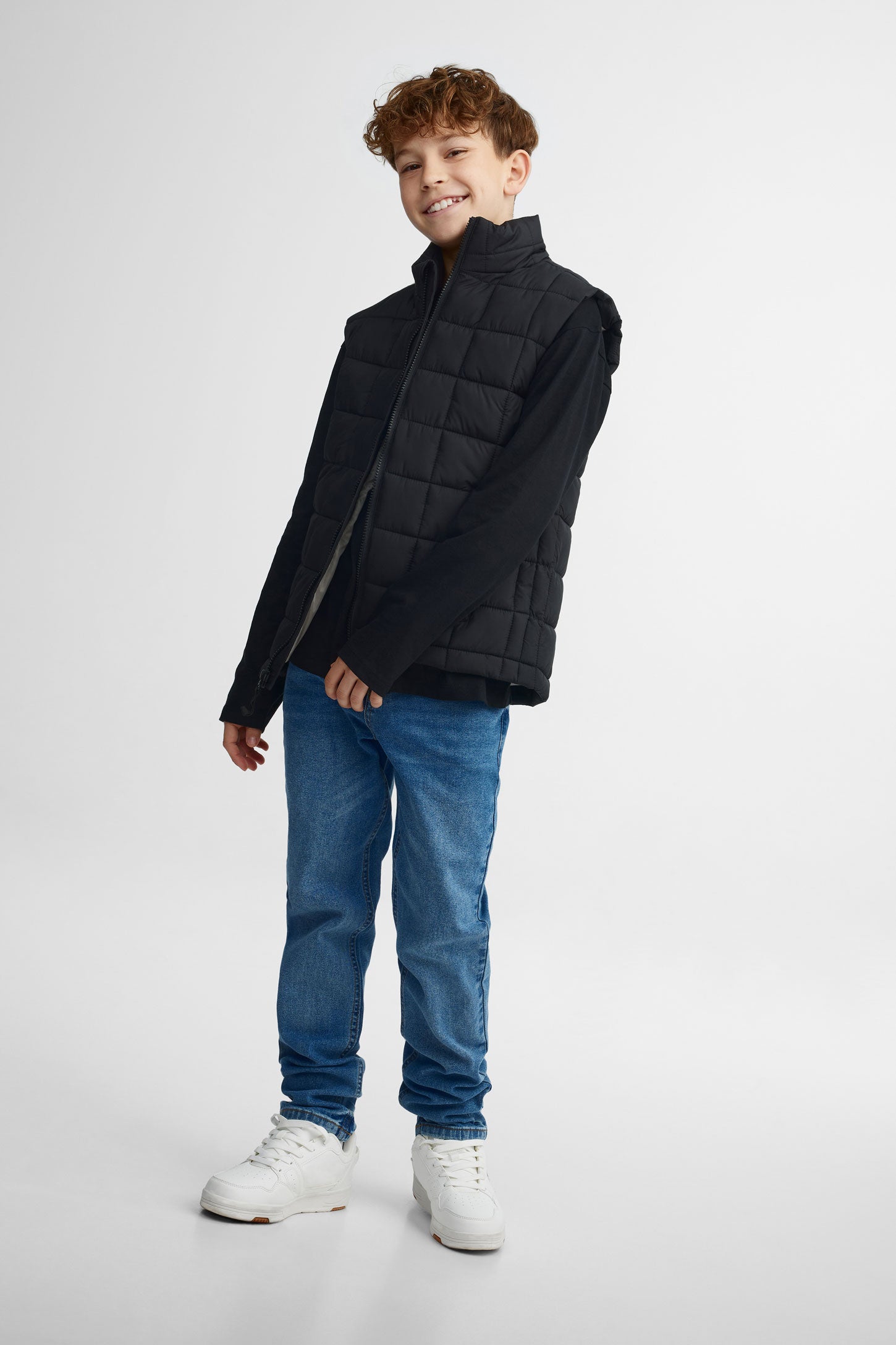 Veste matelassée sans manches - Ado garçon && NOIR
