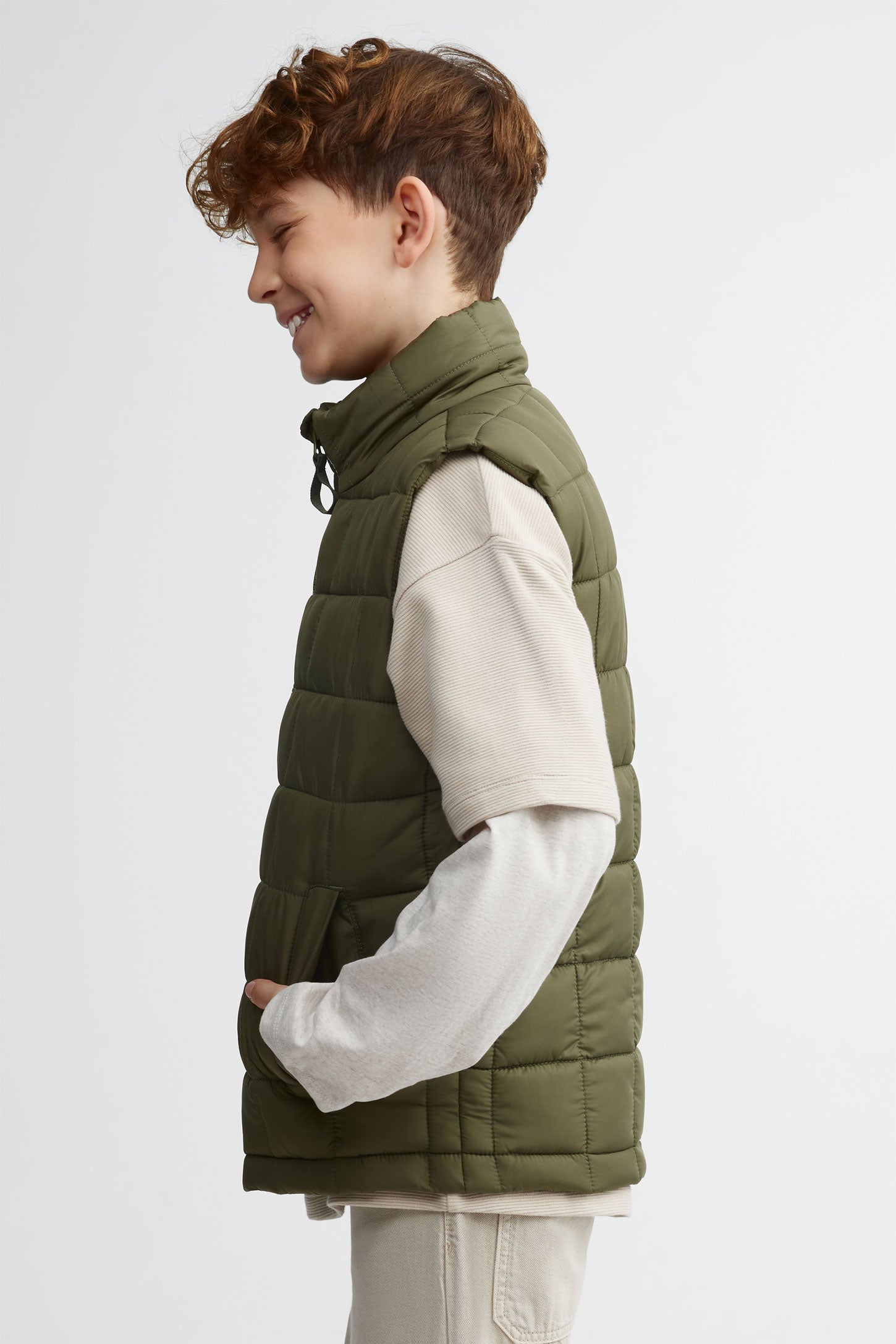 Veste matelassée sans manches - Ado garçon && KAKI