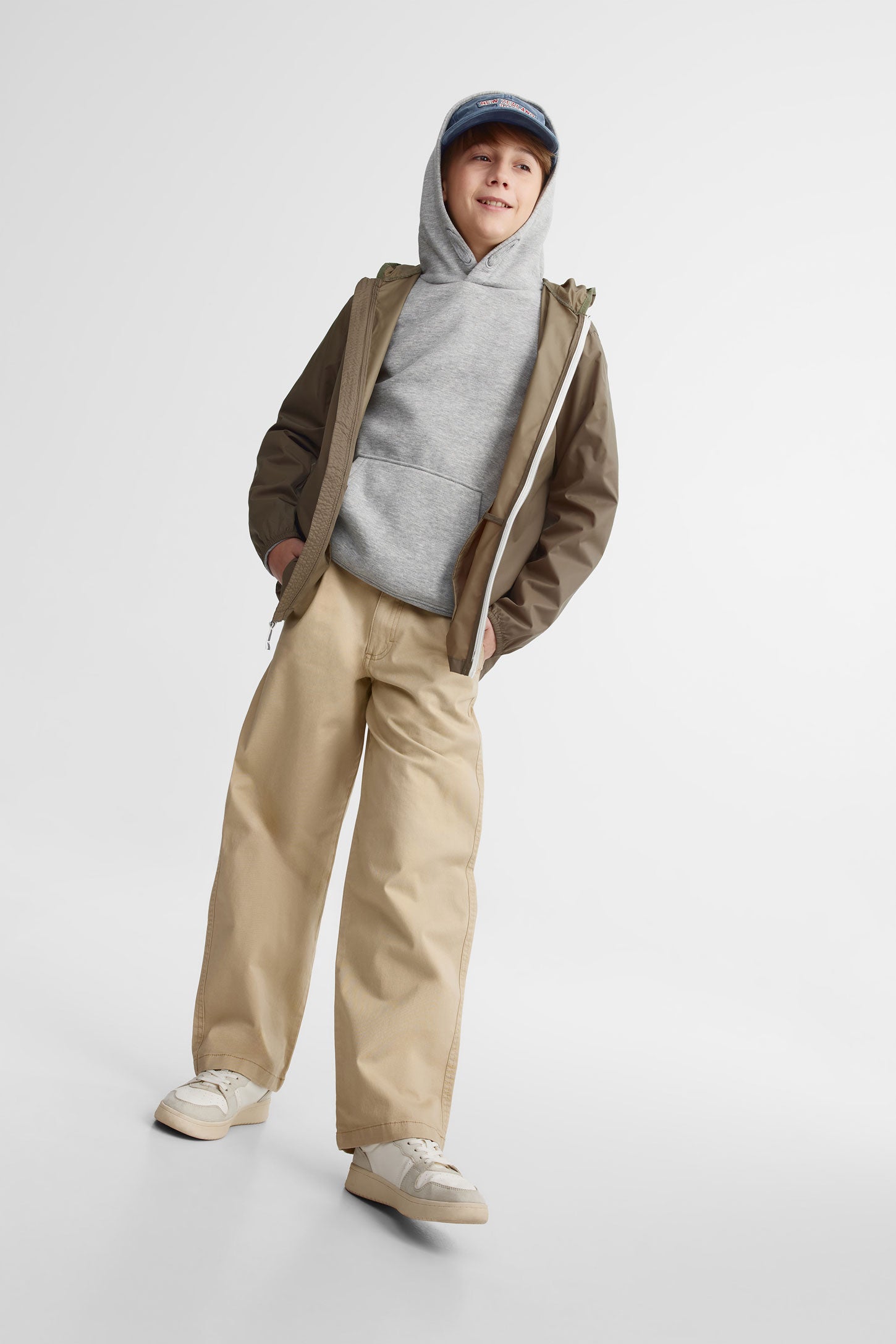 Manteau résistant à l'eau convertible - Ado garçon && KAKI