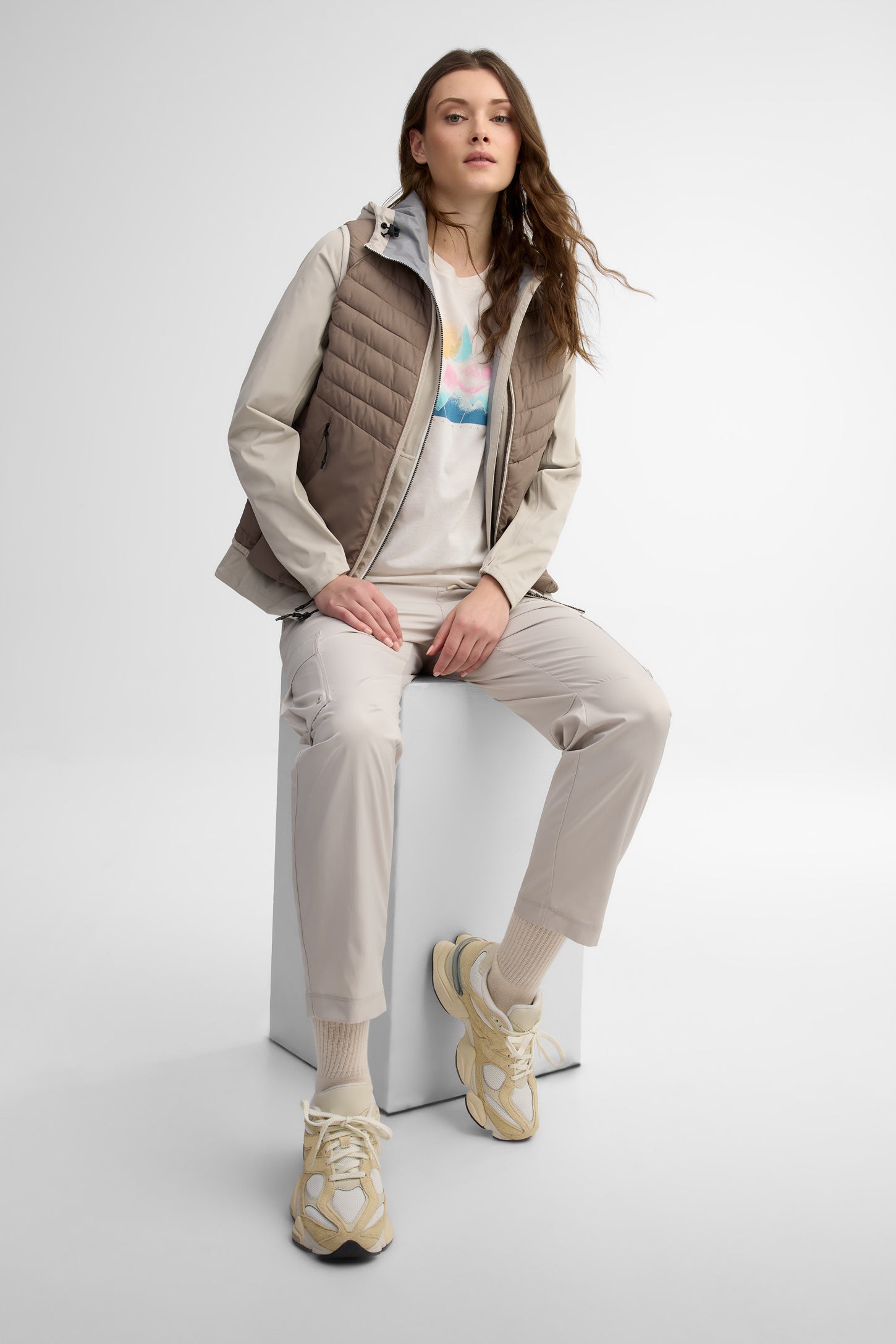 Veste matelassée sans manches en ripstop - Femme && BRUN