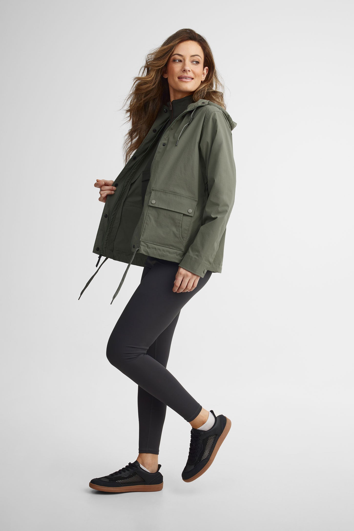 Manteau coupe-vent - Femme && KAKI