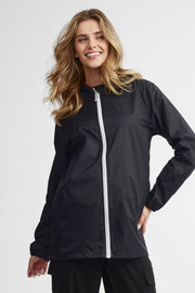 Manteau 3/4 mi-saison coupe-vent convertible - Femme && NOIR