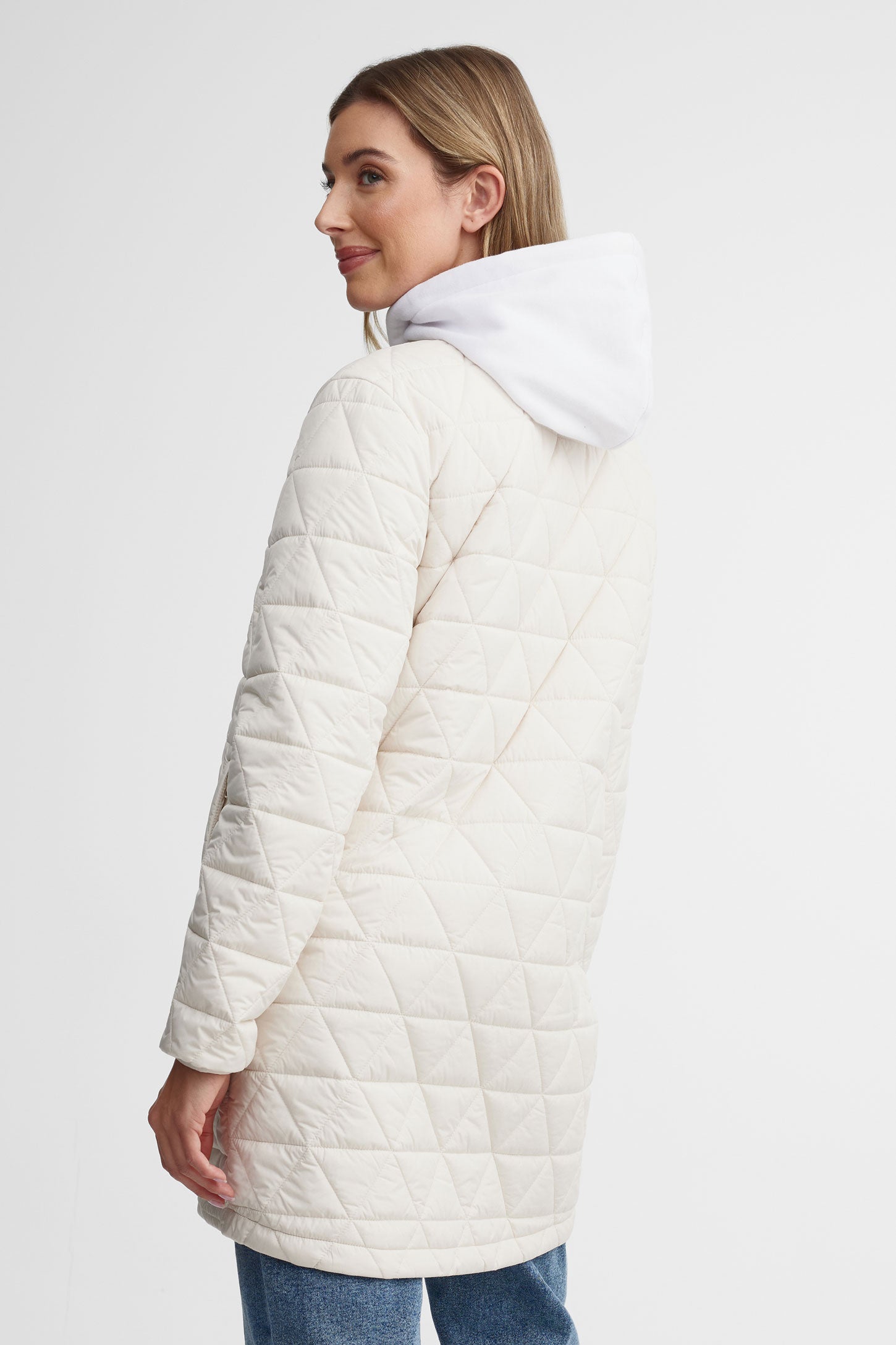 Manteau matelassé 3/4 - Femme && IVOIRE