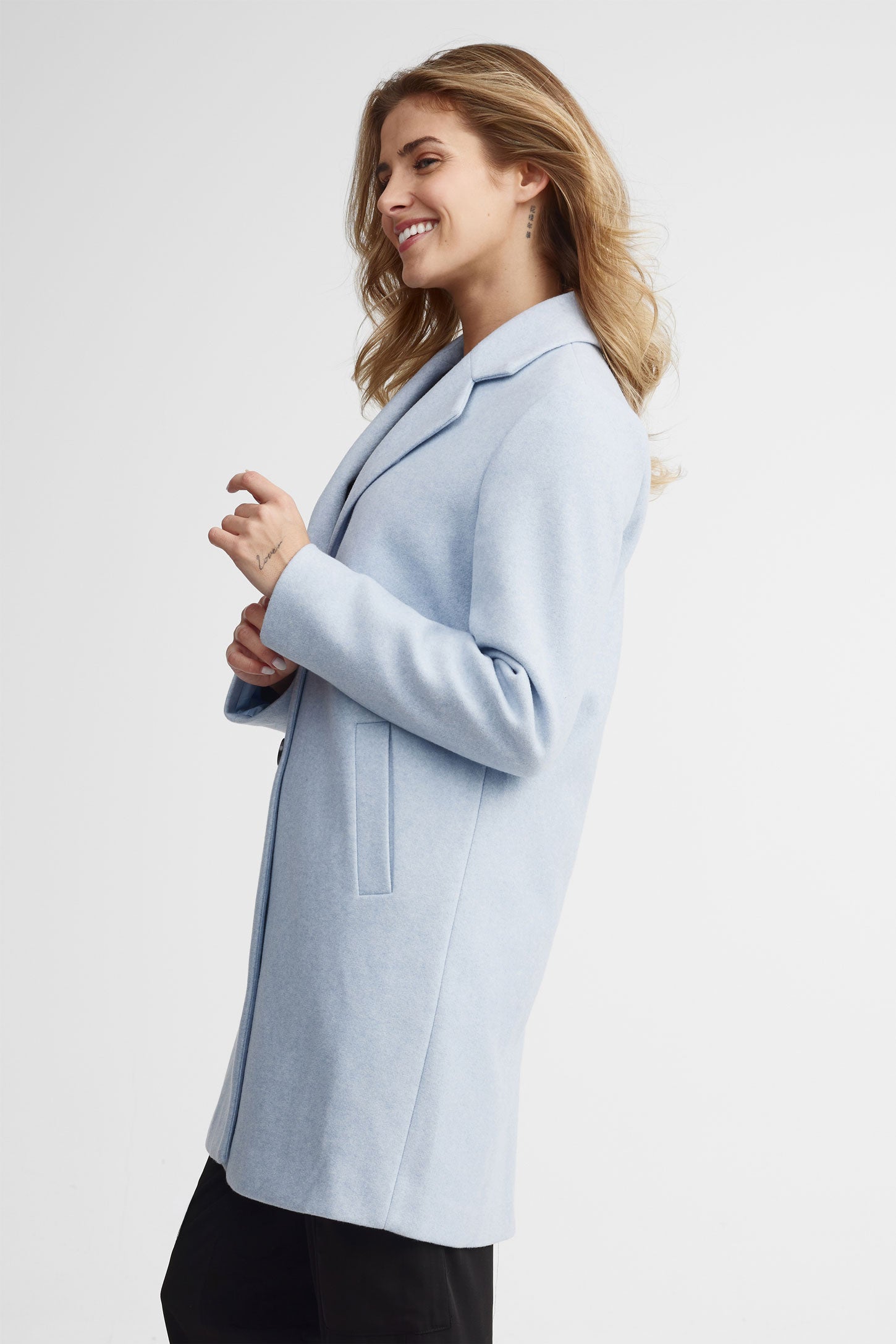 Manteau tailleur - Femme && BLEU