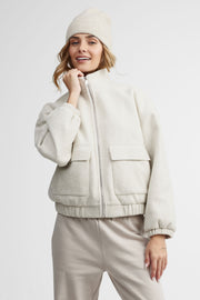 Manteau cargo doublé - Femme && CREME