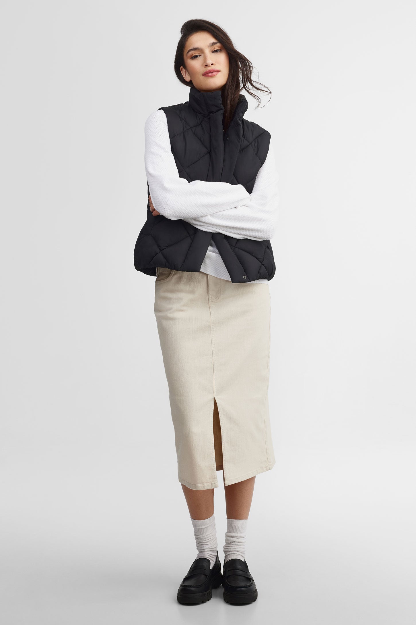 Veste matelassée sans manches - Femme && NOIR