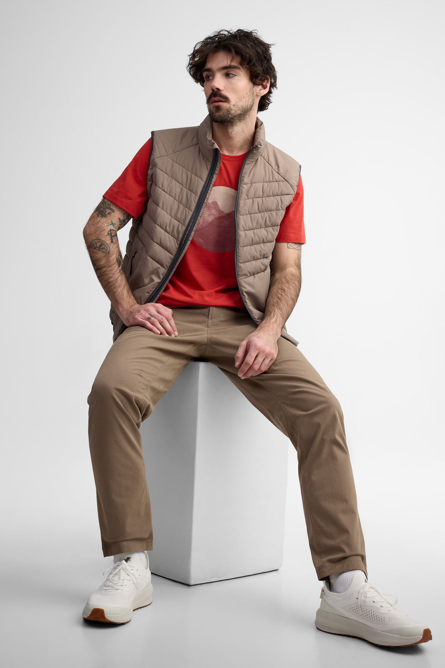 Veste matelassée sans manches - Homme && BRUN