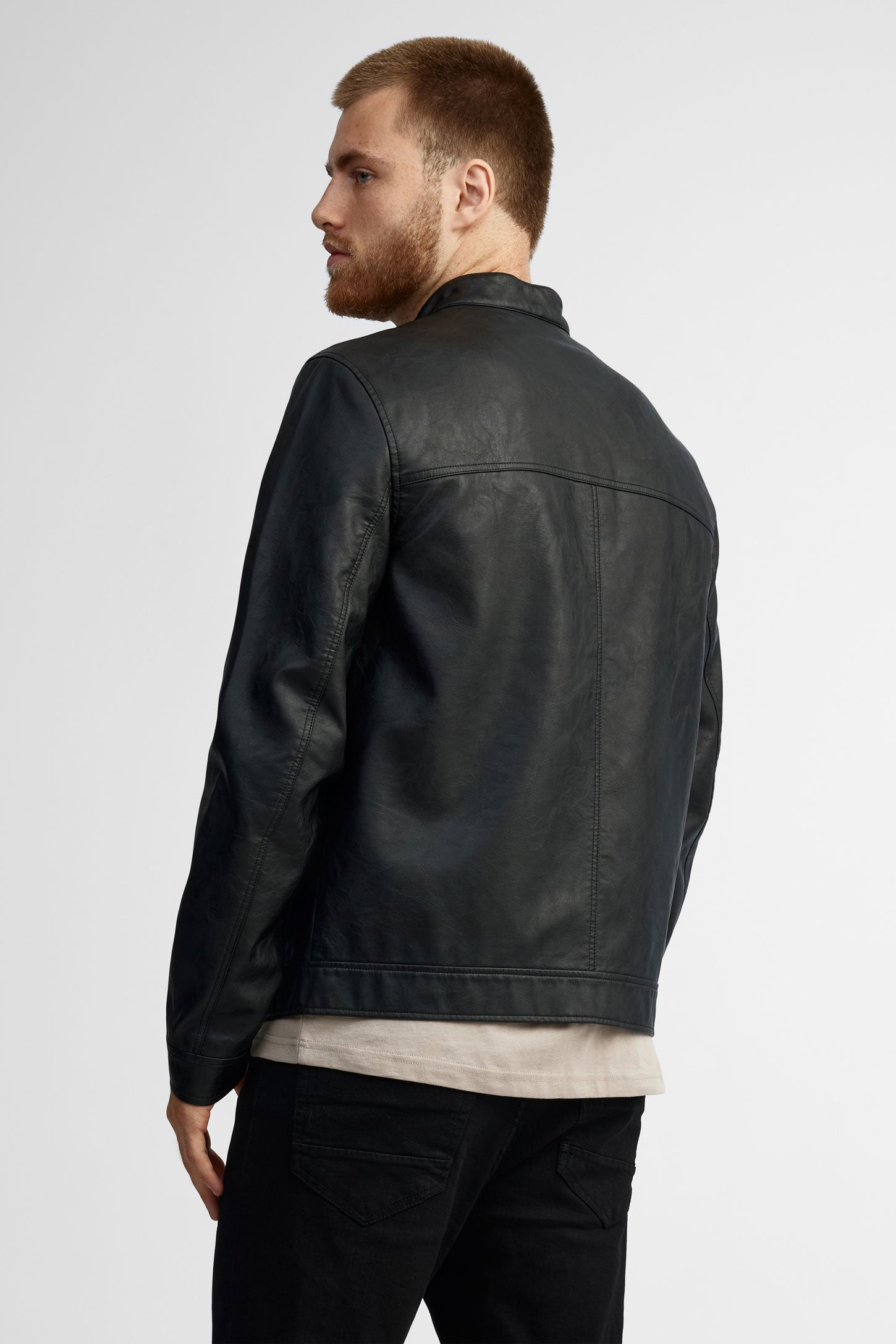 Manteau faux cuir - Homme && NOIR