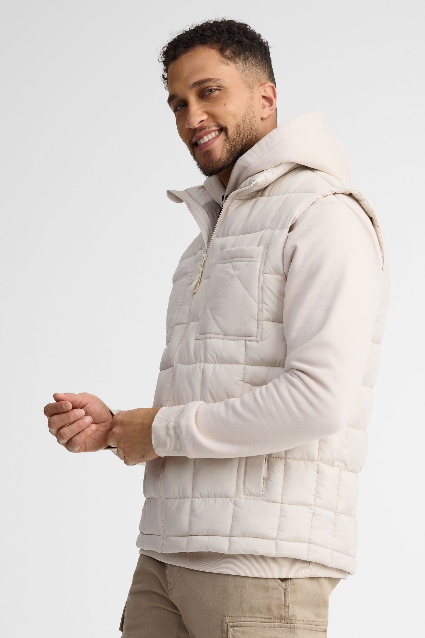Veste matelassée sans manches - Homme && IVOIRE
