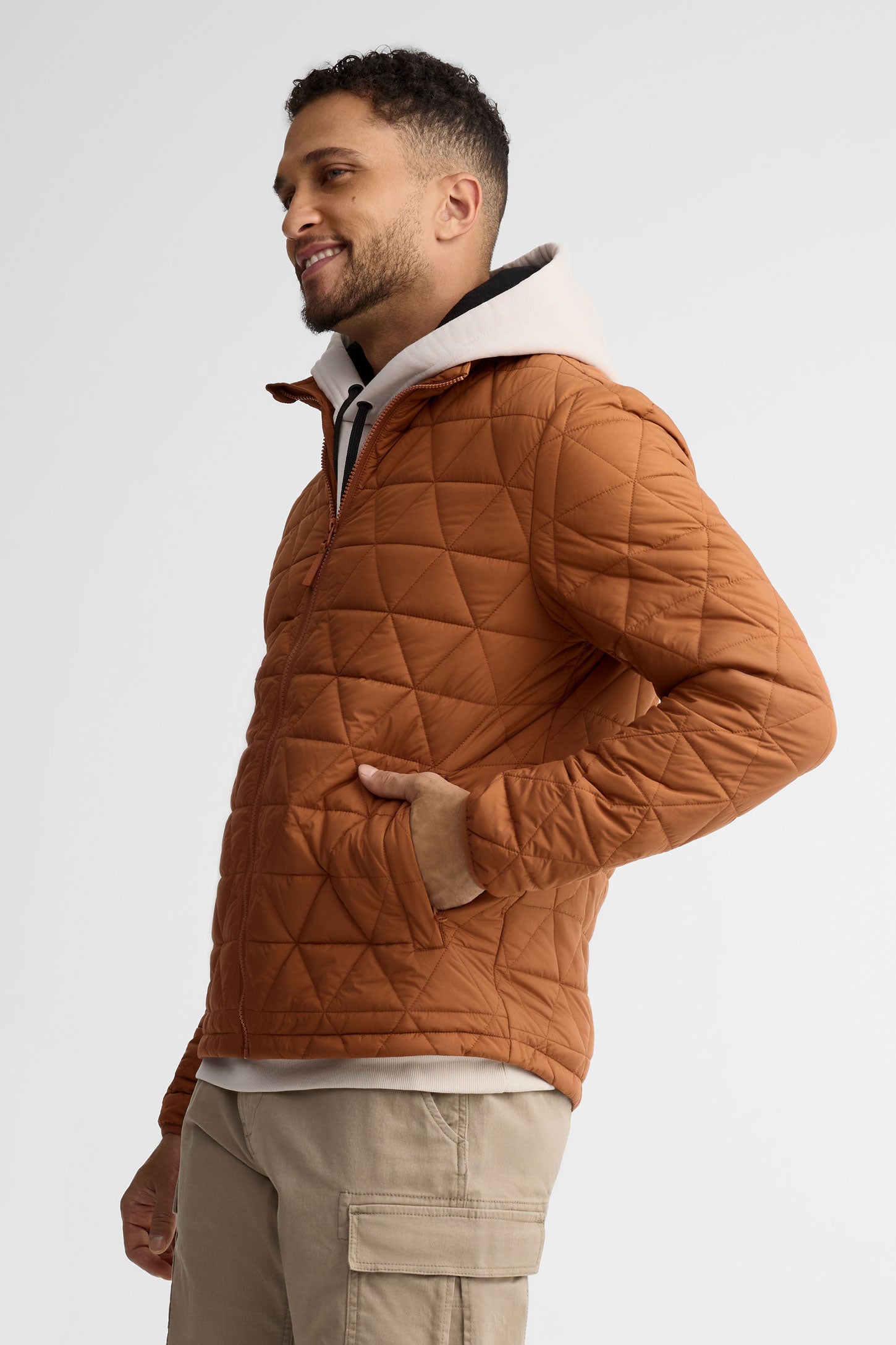 Manteau matelassé - Homme && BRUN