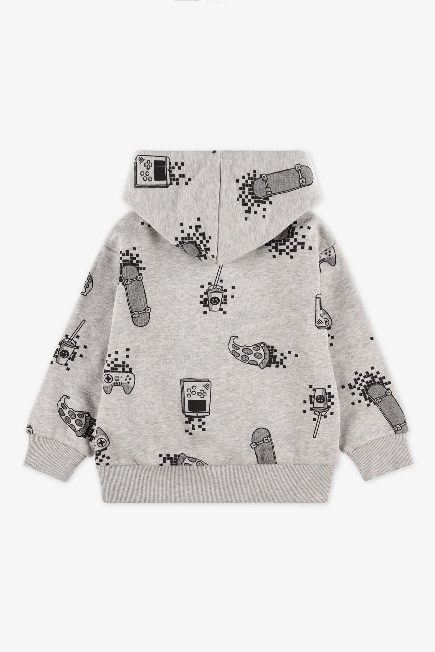 Chandail à capuchon coton ouaté - Enfant garçon && GRIS MIXTE