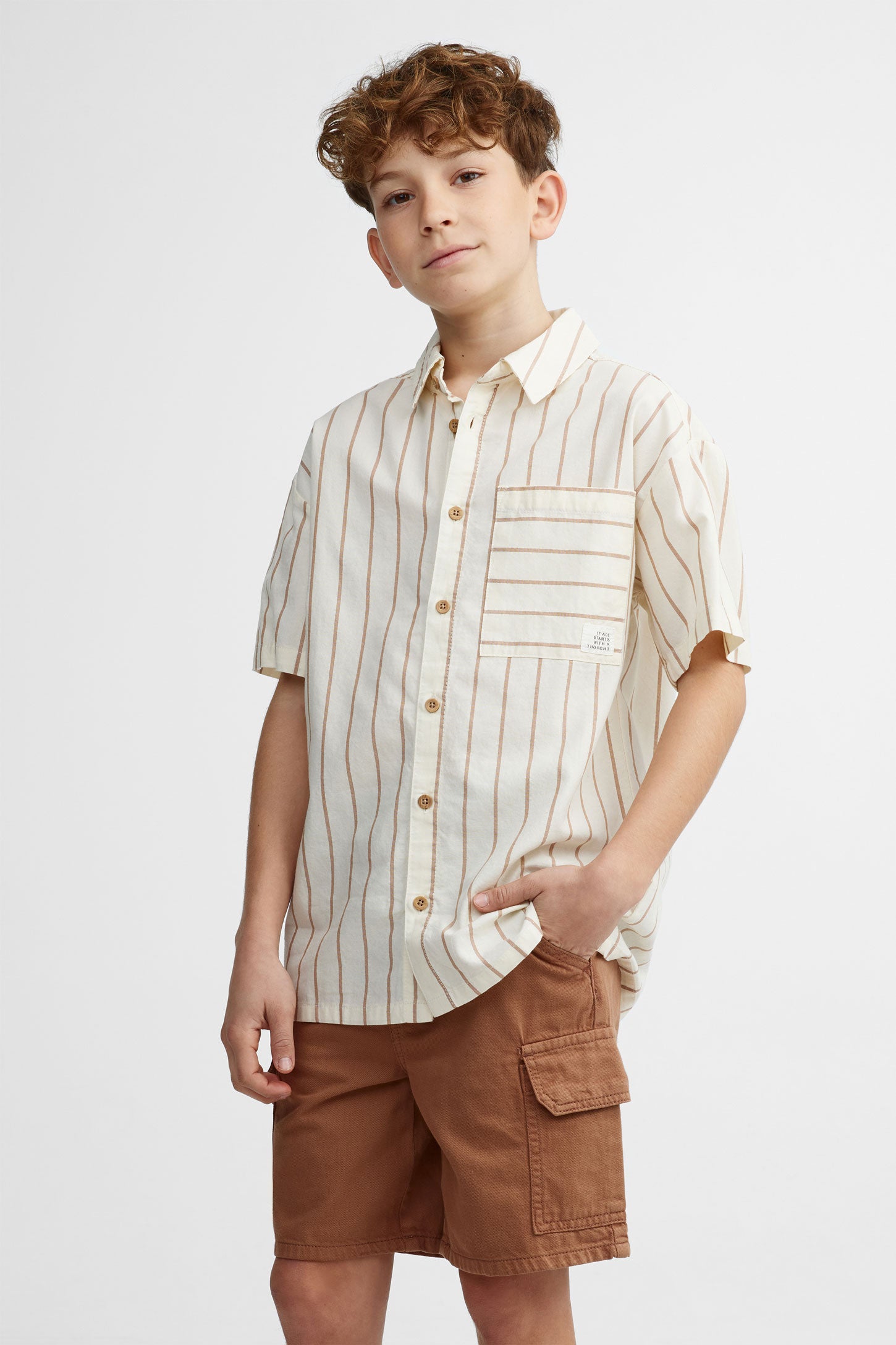 Vetements Enfant Garcon Ete Arshiner Chemise Guayabera Pour