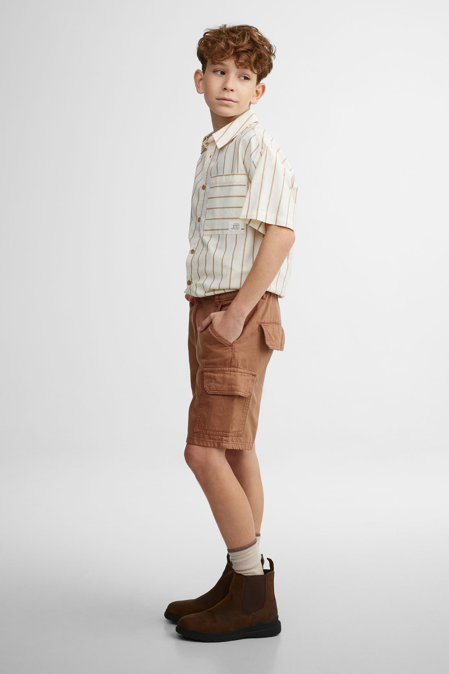 Short cargo en jeans - Ado garçon && BRUN