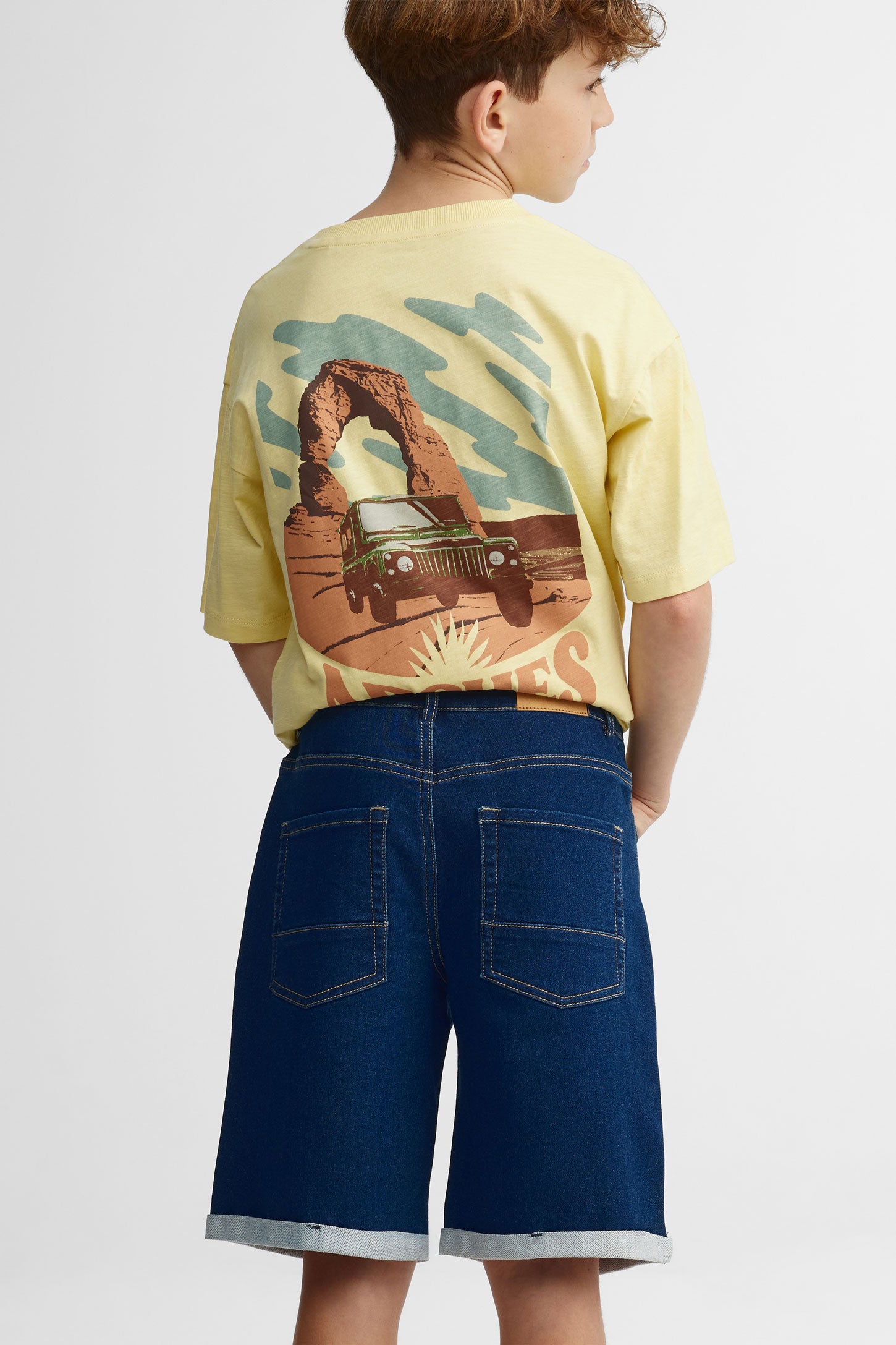 Short bermuda en jeans - Ado garçon && BLEU FONCE