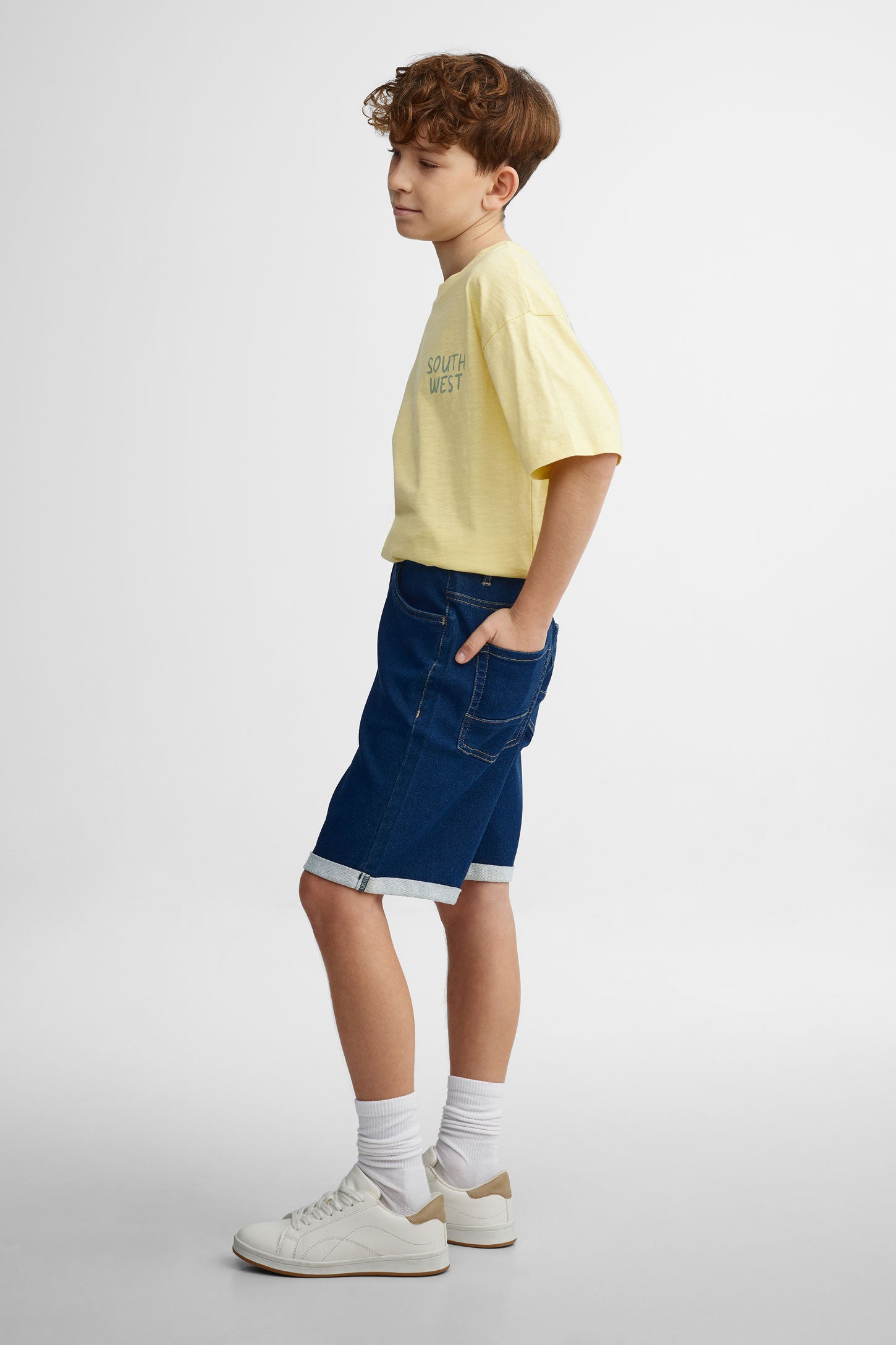 Short bermuda en jeans - Ado garçon && BLEU FONCE