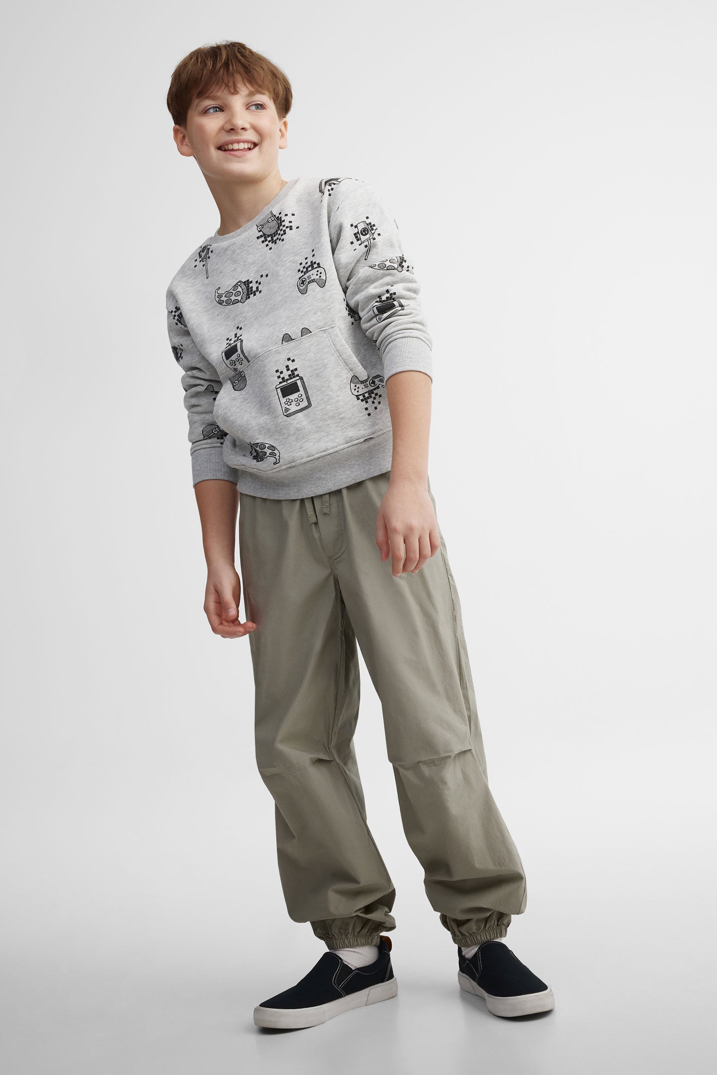 Pantalon parachute coton - Ado garçon && VERT
