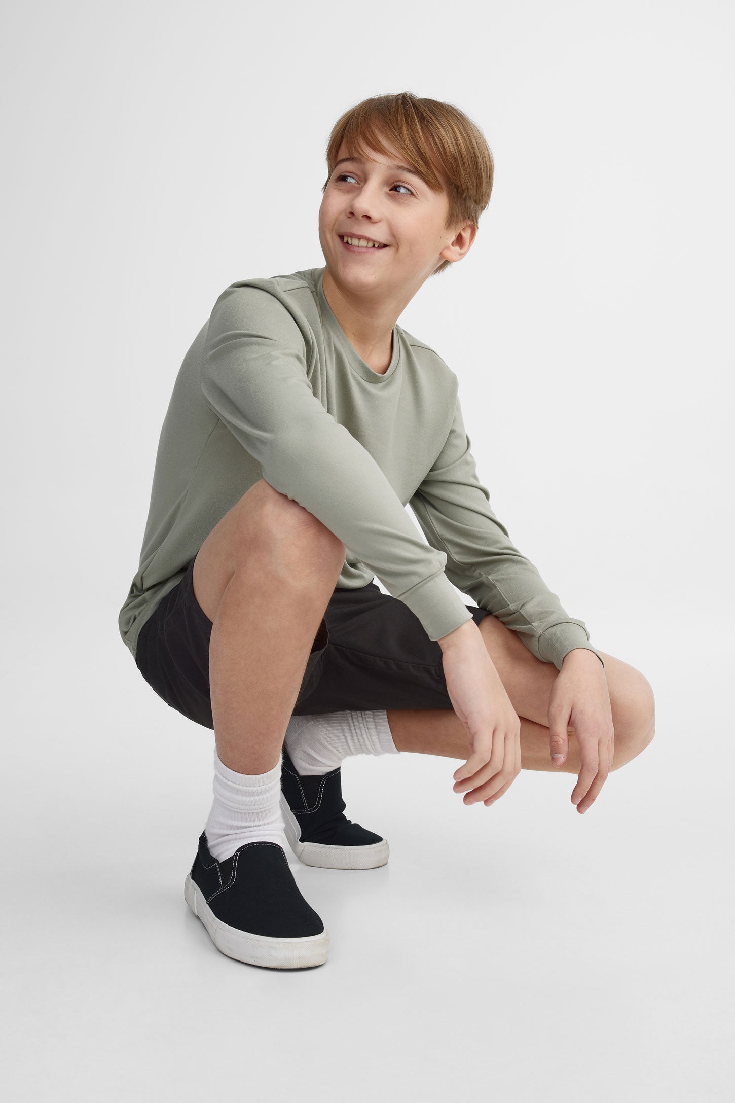 Short bermuda en twill - Ado garçon 
 && NOIR