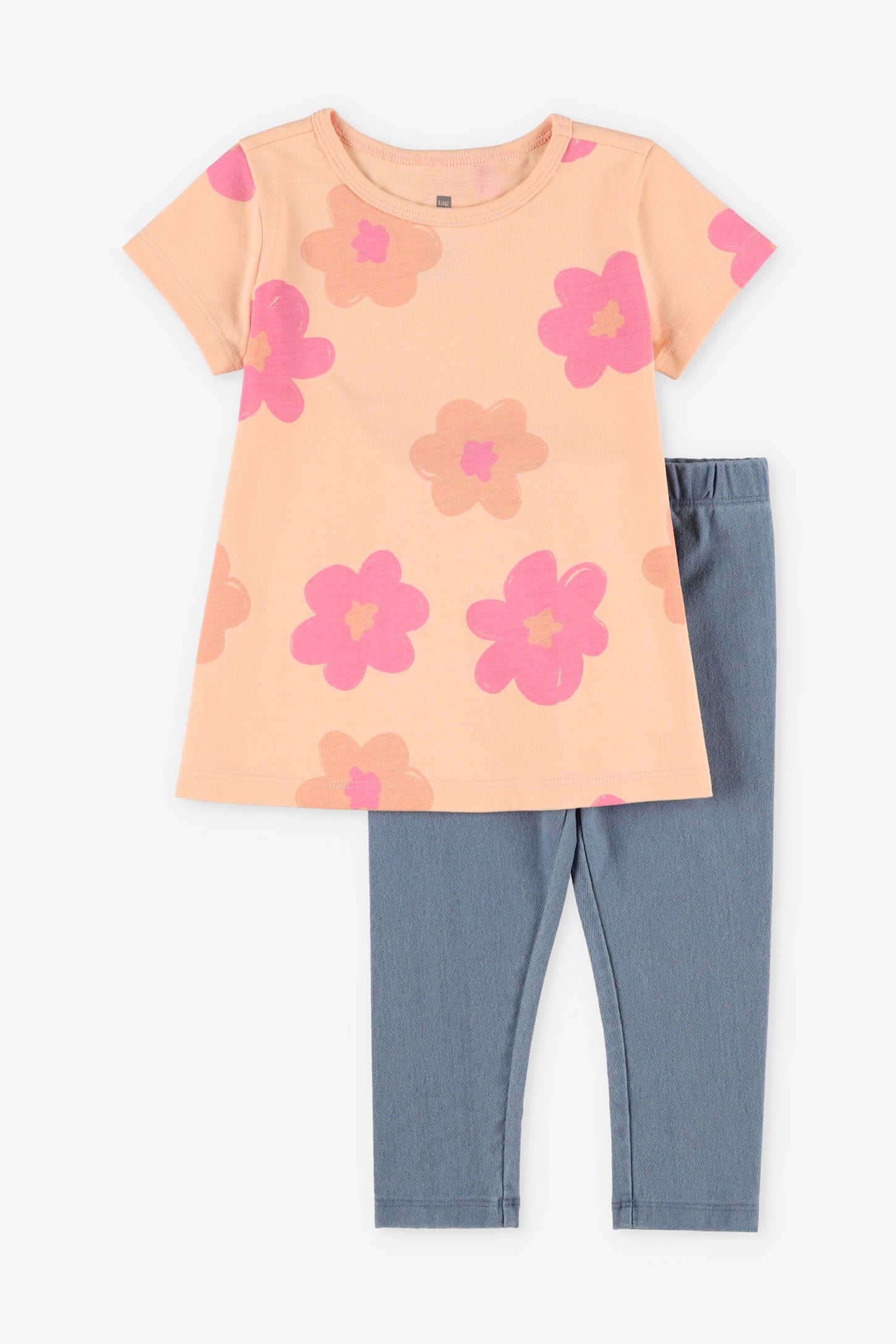 Ensemble 2-pièces tunique et legging - Bébé fille && ORANGE MULTI