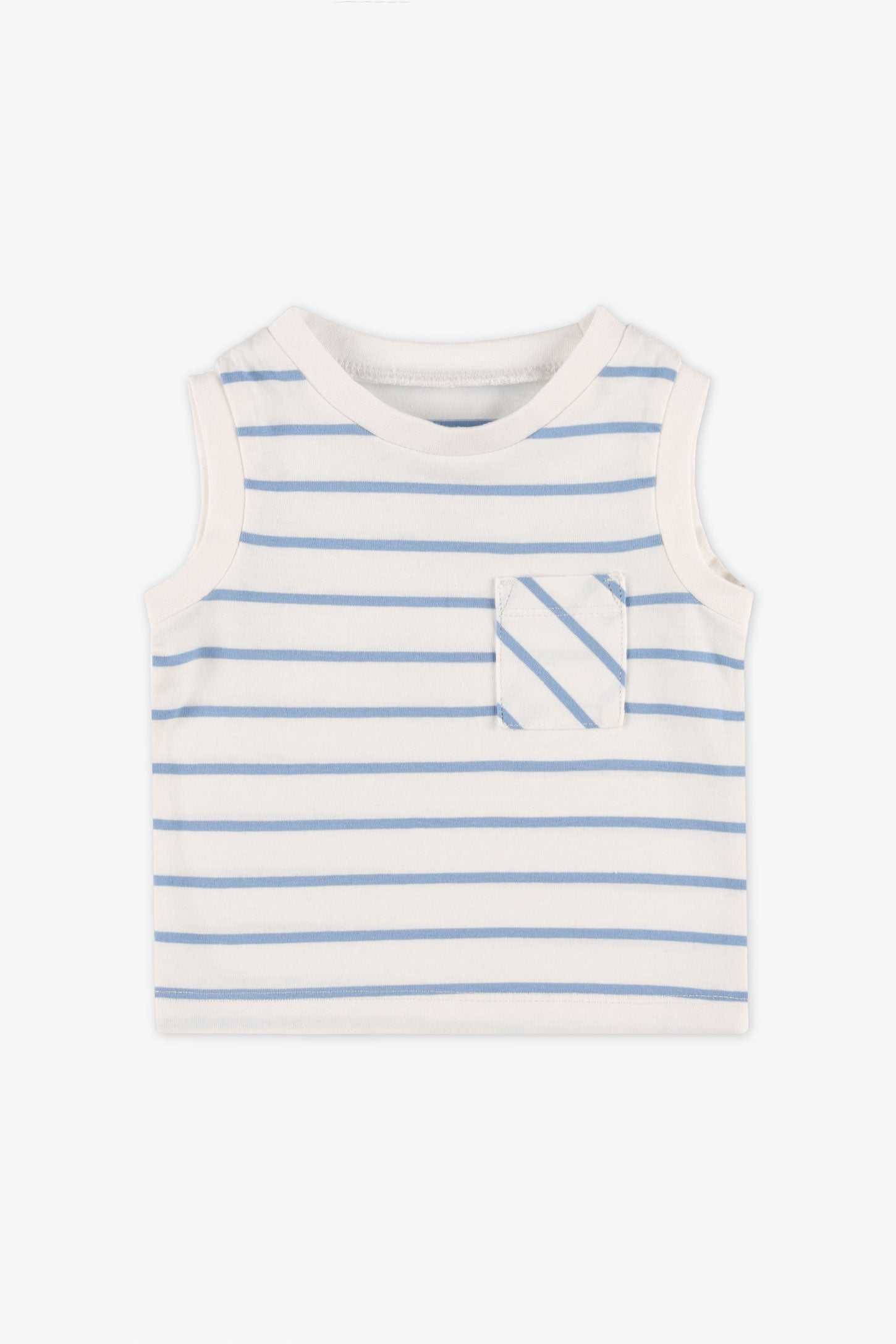 Camisole col rond en coton, 2/15$ - Bébé garçon && BLEU MULTI