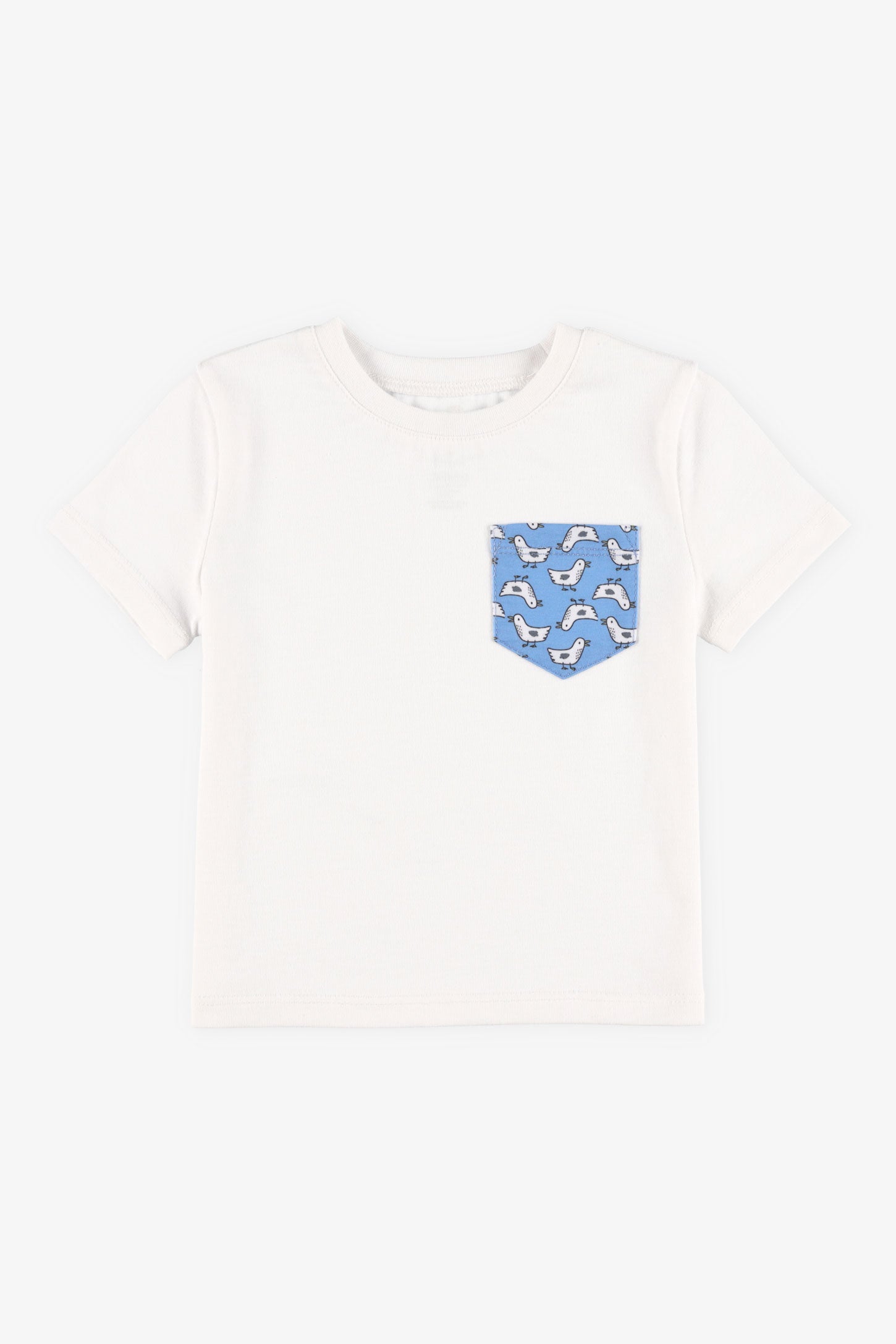 T-shirt à poche en coton, 2/15$ - Bébé garçon && BLANC