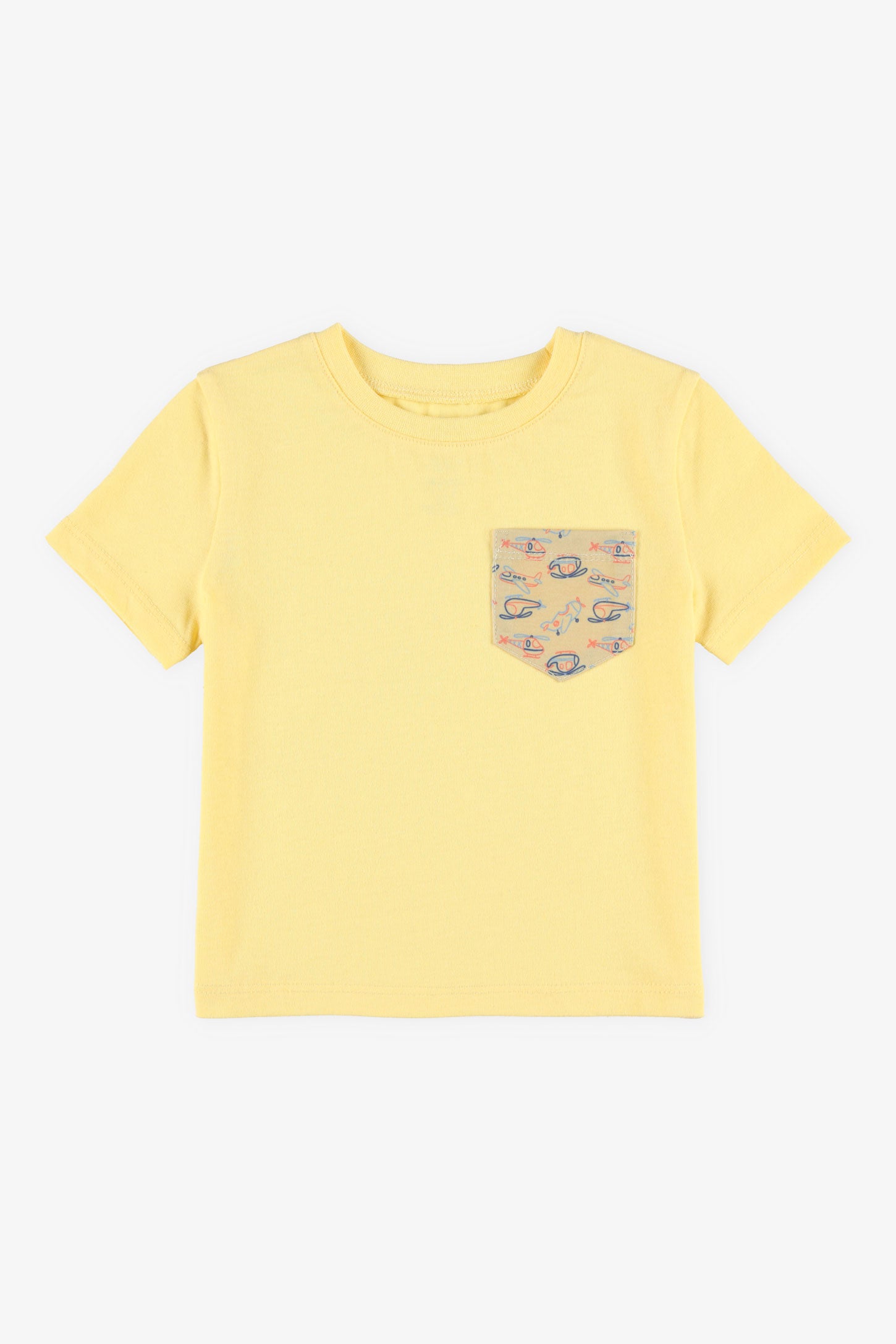 T-shirt à poche en coton, 2/15$ - Bébé garçon && JAUNE