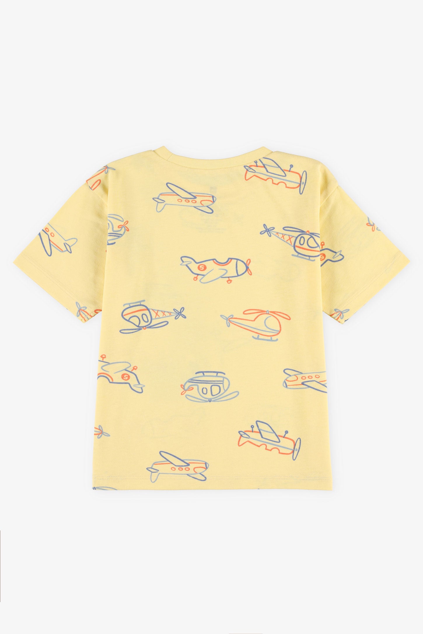 T-shirt col rond imprimé en coton, 2/15$ - Bébé garçon && JAUNE/MULTI