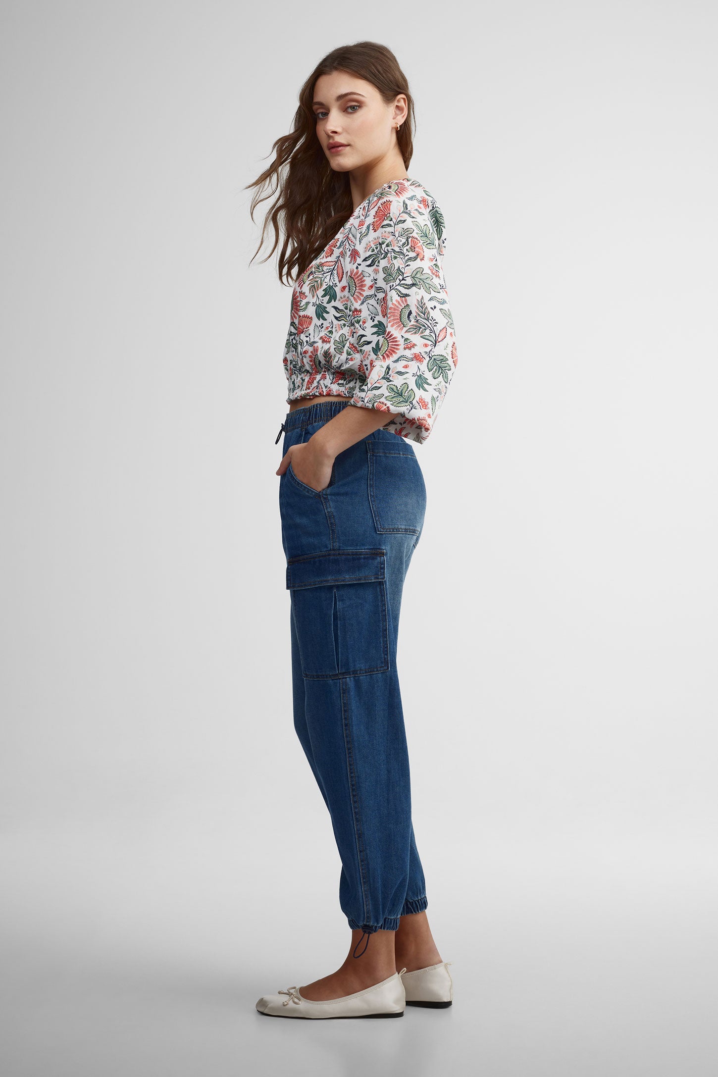 Jeans parachute - Femme && DENIM MOYEN
