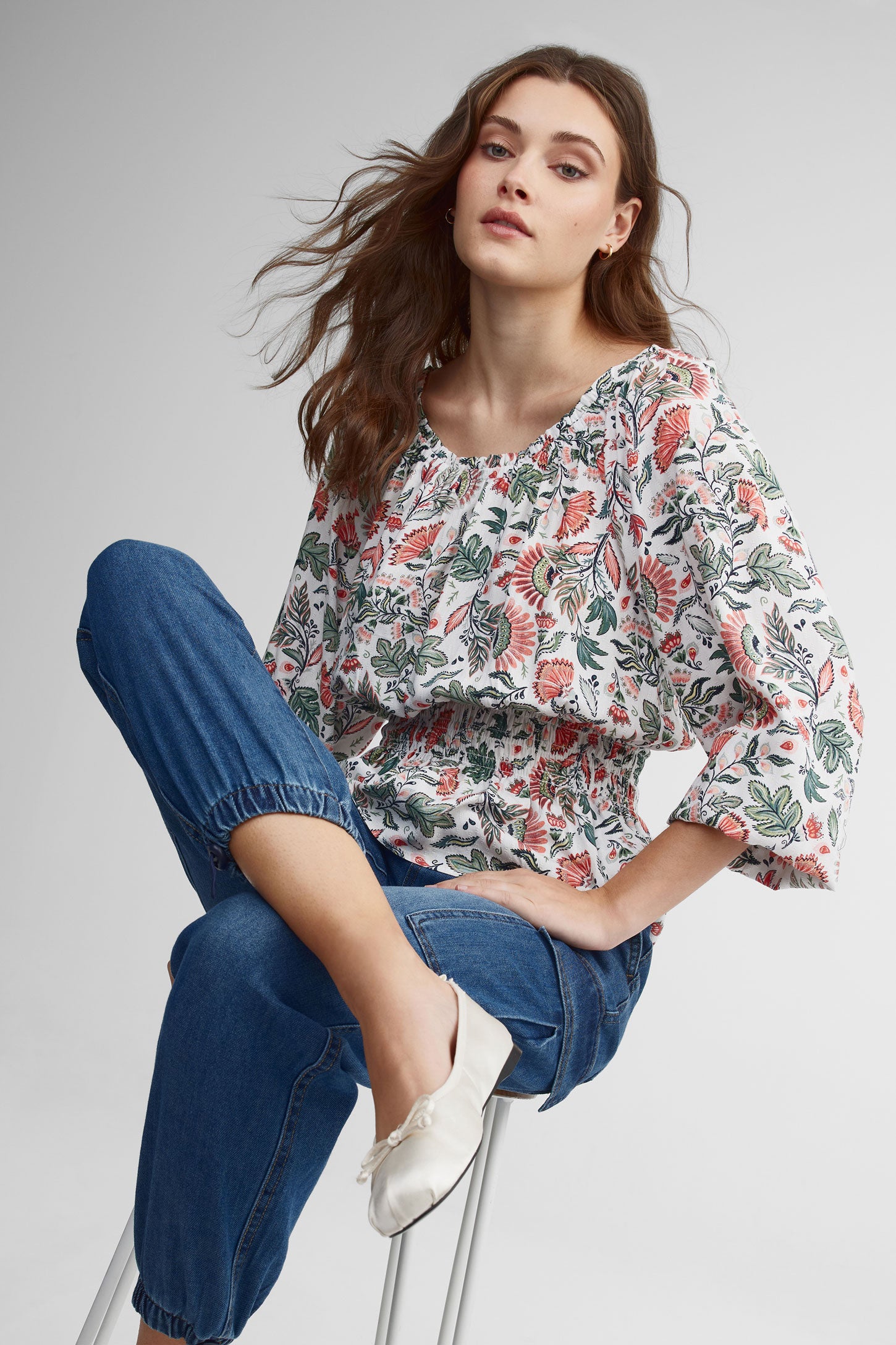 Jeans parachute - Femme && DENIM MOYEN