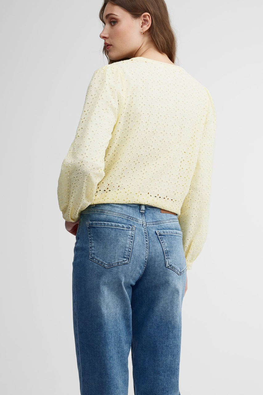 Jeans baril taille haute - Femme && DENIM PALE