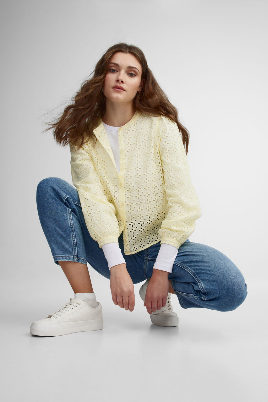 Jeans baril taille haute - Femme && DENIM PALE