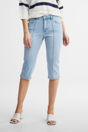Capri ajusté en jeans - Femme && DENIM PALE