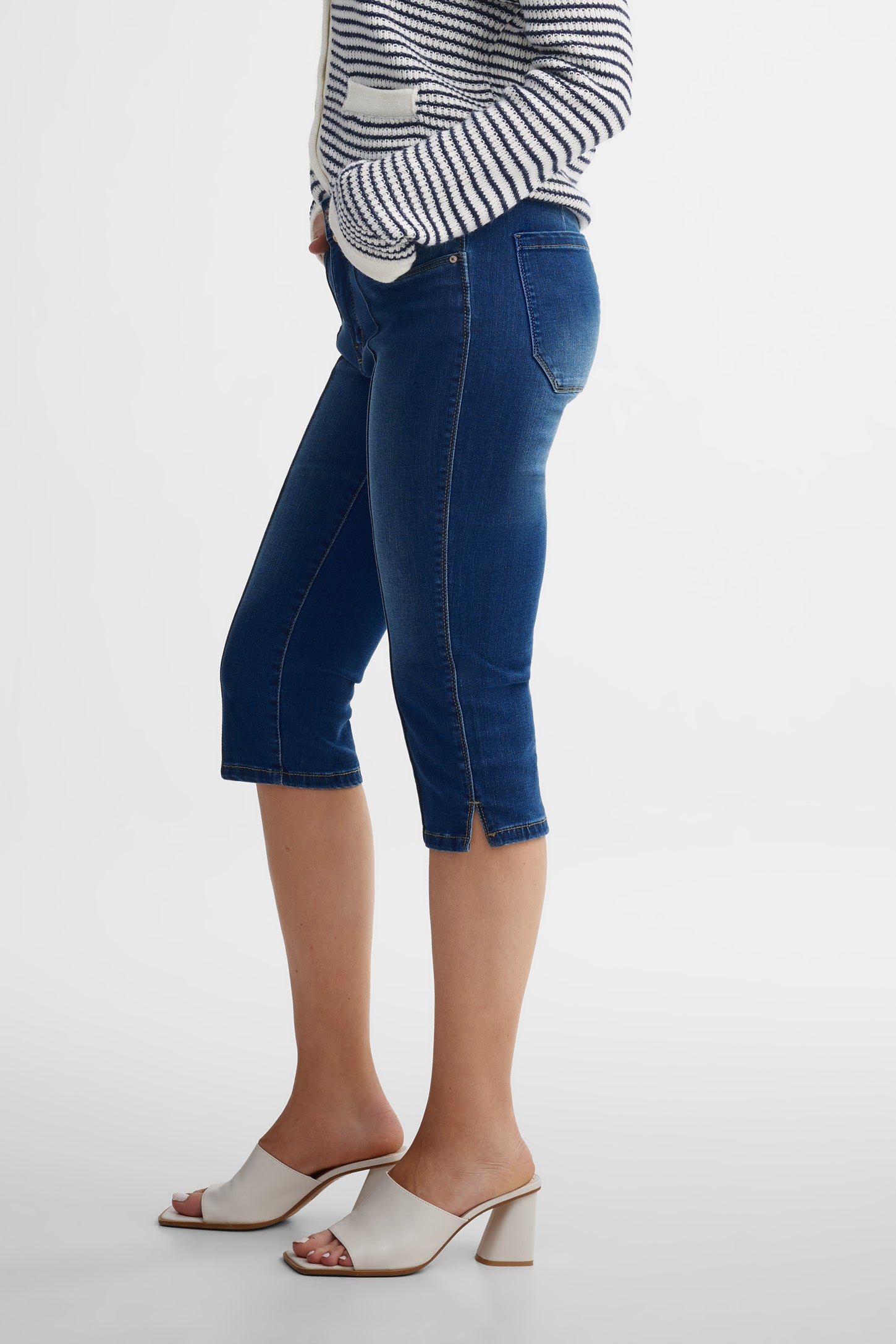 Capri ajusté en jeans - Femme && DENIM MOYEN
