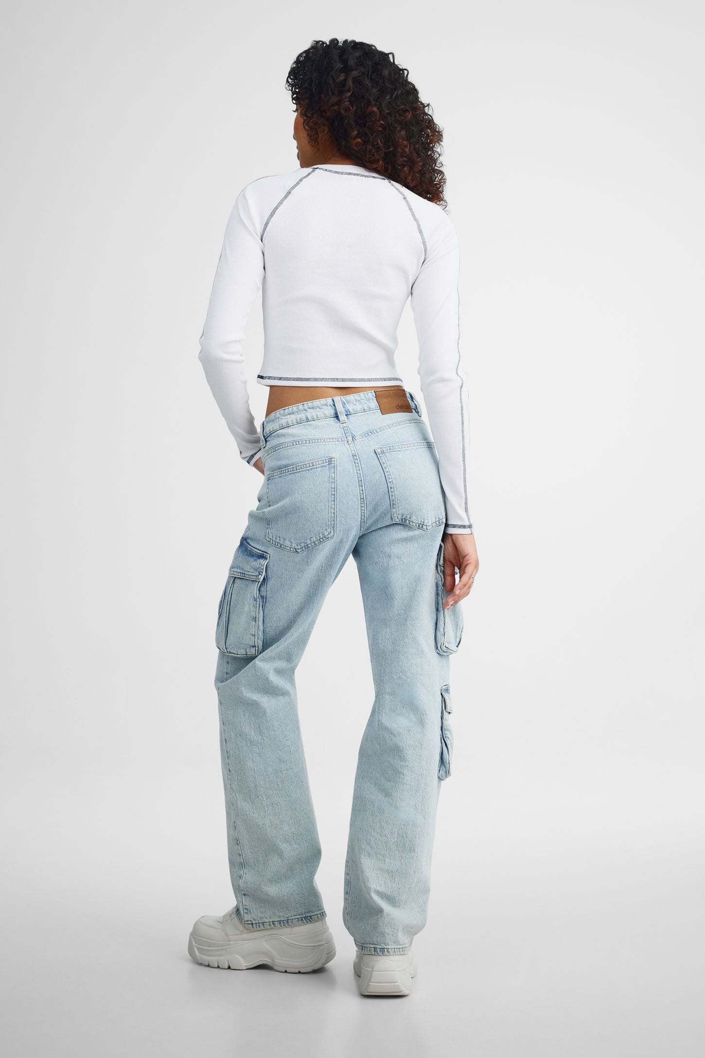 Chandail côtelé en coton - Femme && BLANC