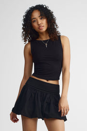 Camisole col bateau coupe ajustée - Femme && NOIR