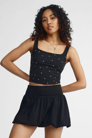 Camisole-bustier col carré - Femme && NOIR/MULTI