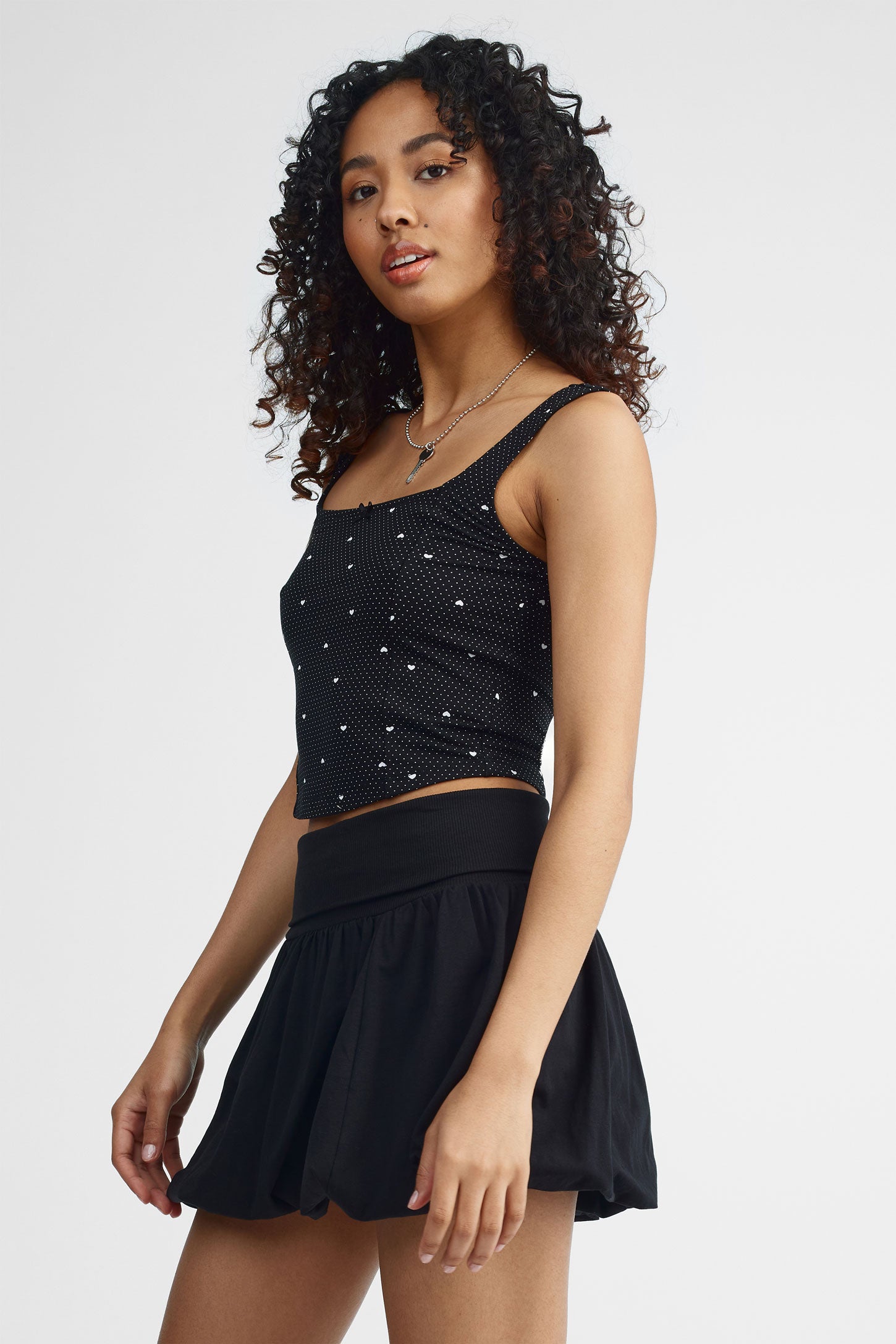 Camisole-bustier col carré - Femme && NOIR/MULTI