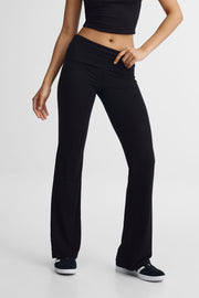 Legging repliable jambe semi-évasée - Femme && NOIR