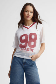 T-shirt football mesh - Femme && BLANC MULTI