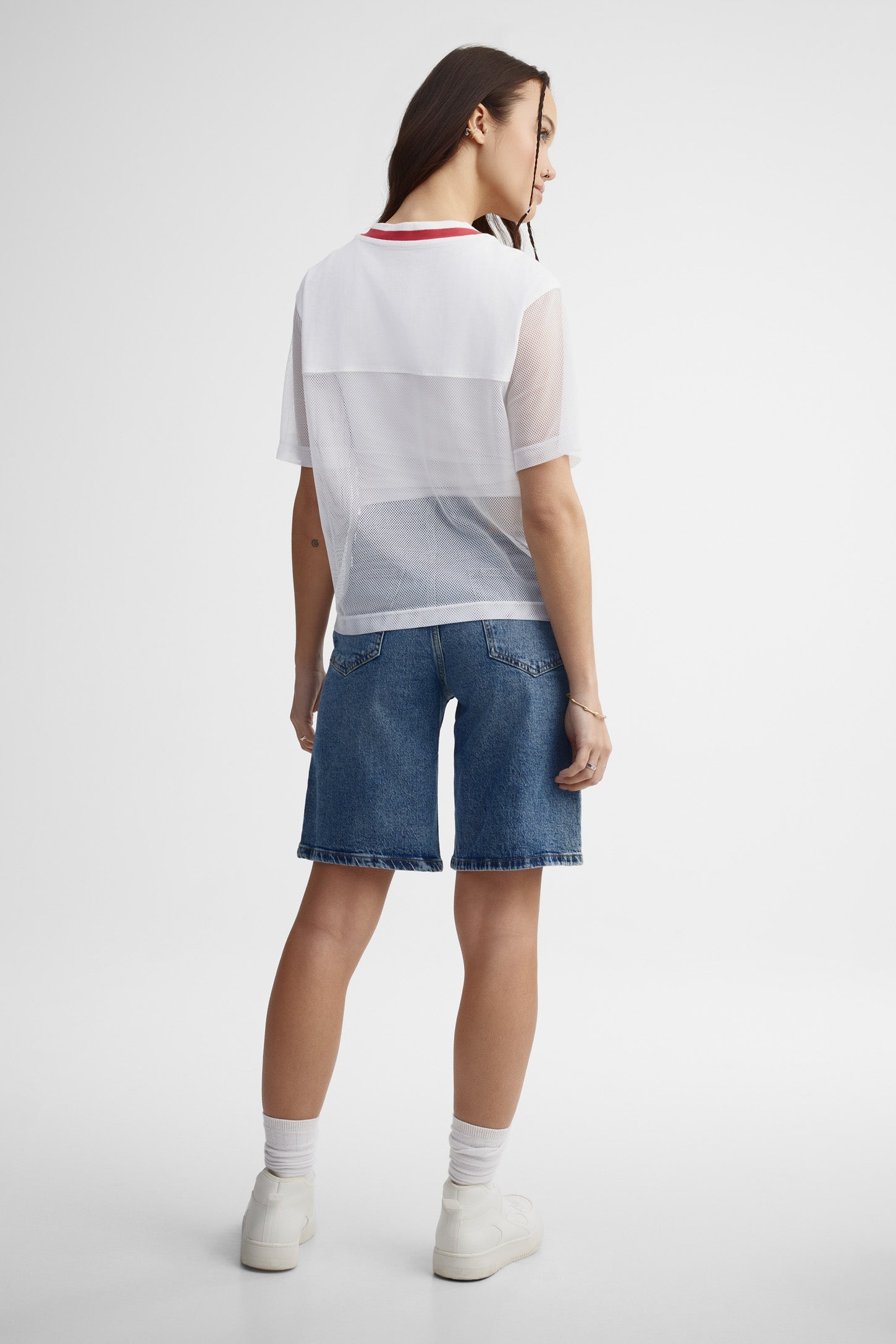 T-shirt football mesh - Femme && BLANC MULTI