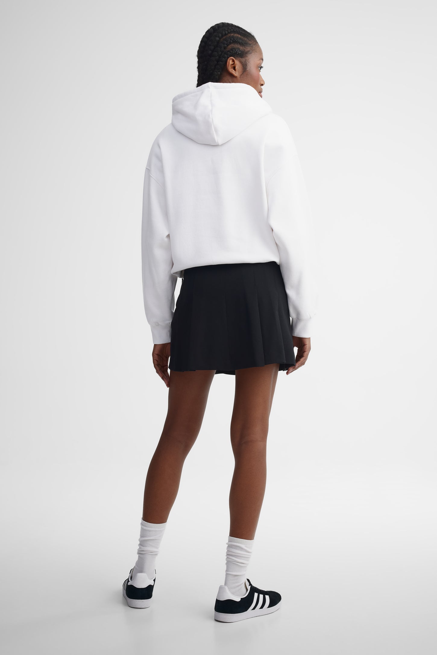 Mini jupe-short à plis creux - Femme && NOIR